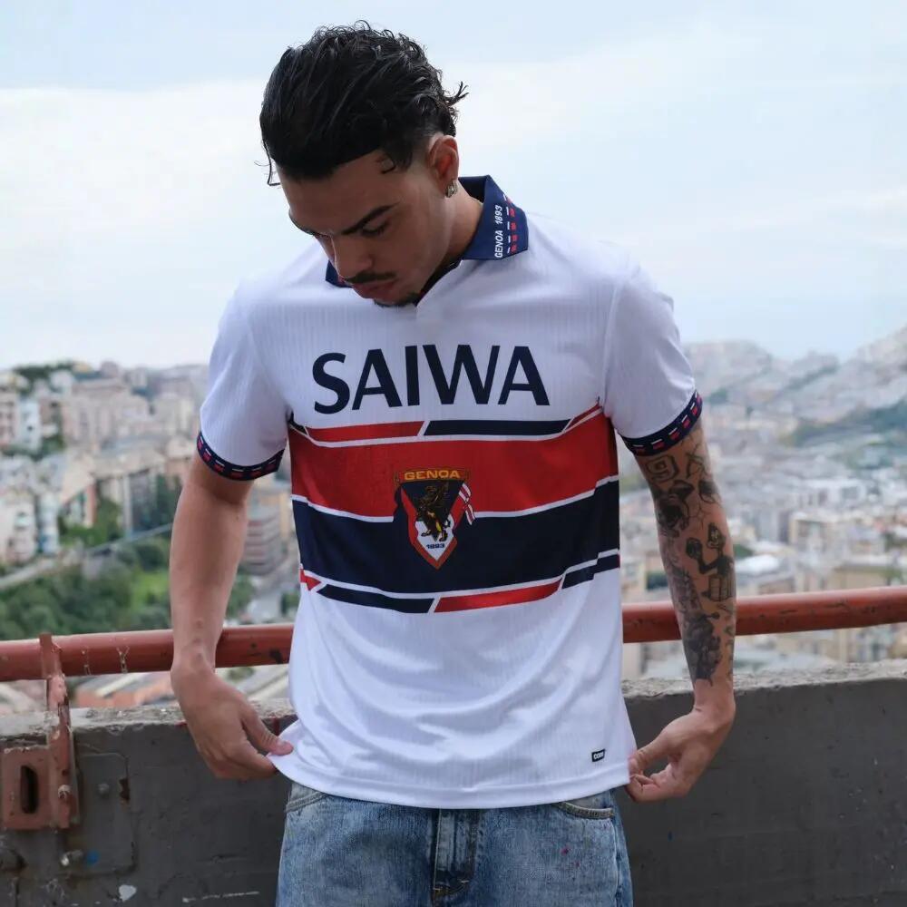 Genoa CFC 1993 Trasferta - Maglia da Calcio Rétro - Bianca – COPA Football 2/7