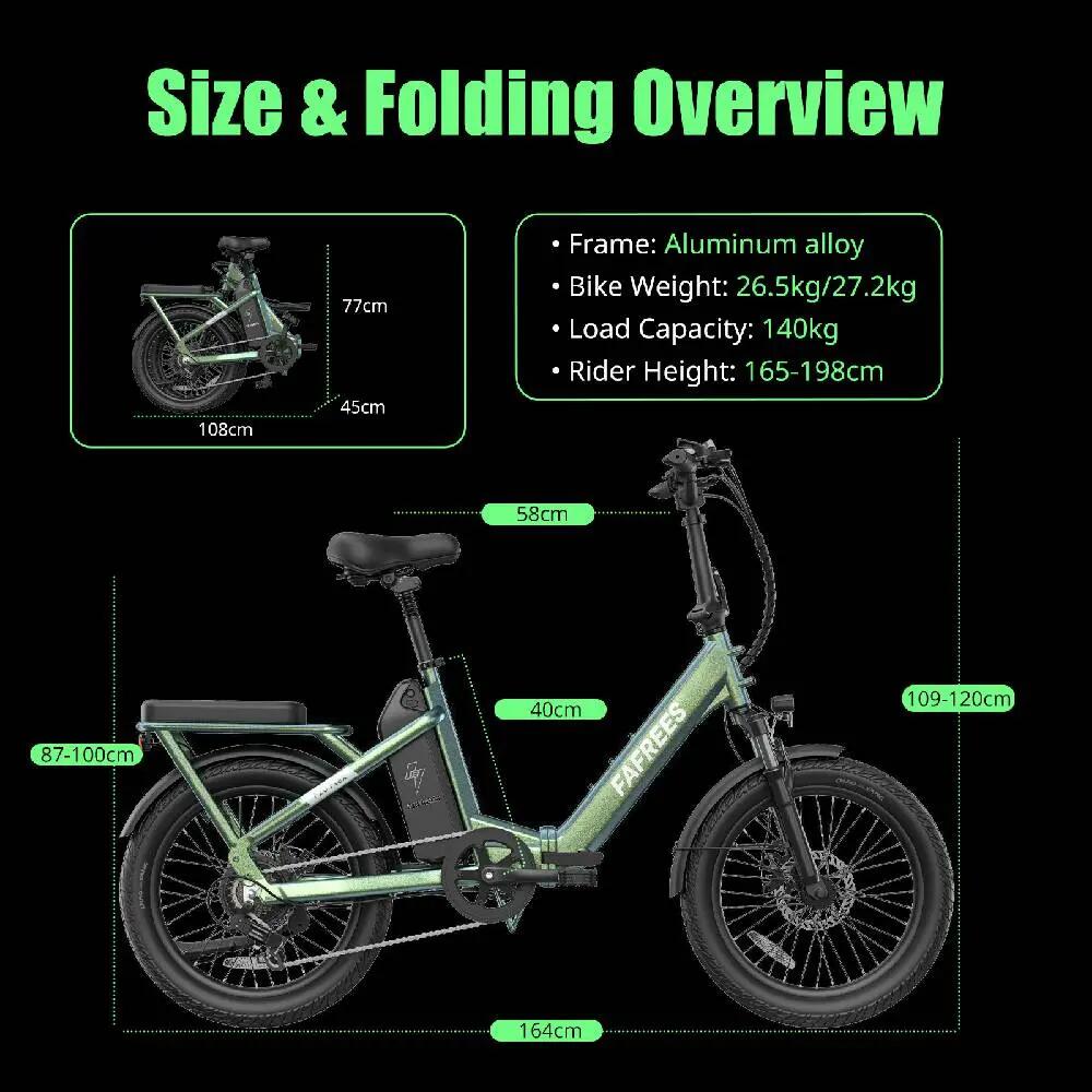 Elektrický bicykel Fafrees F20 Flex, Motor 250 W, Batéria 36V 20 Ah 15/15