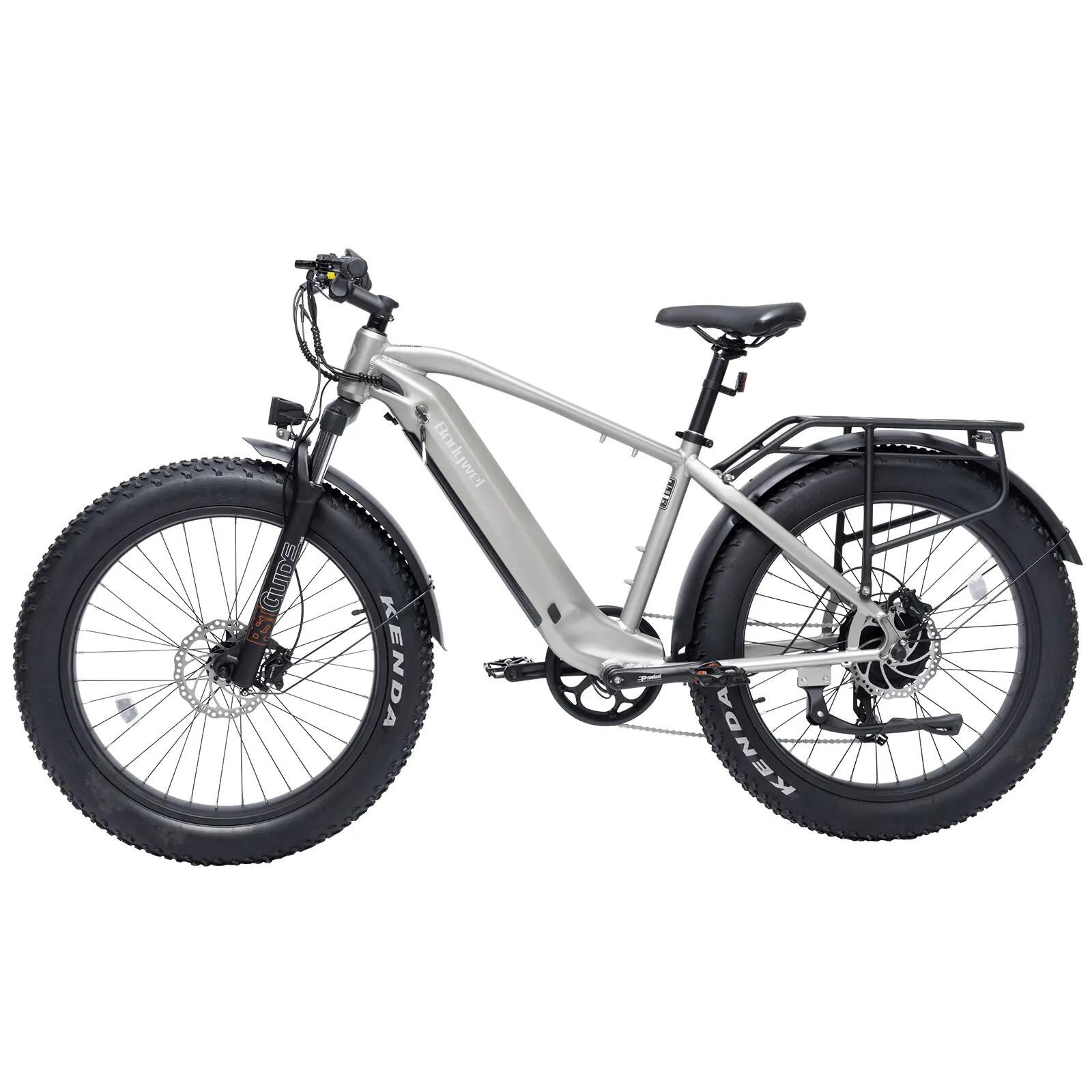 Bodywel D6 Bicicleta eléctrica neumáticos anchos 26pulg 48V 15Ah 150kg 7 velocid 5/5