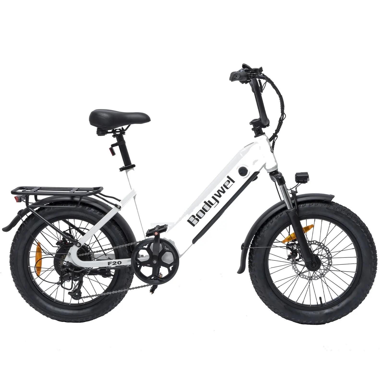 Bodywel F20 Elektrický bicykel 20palcov široké pneumatiky 250W 48V 15Ah Shimano 5/5
