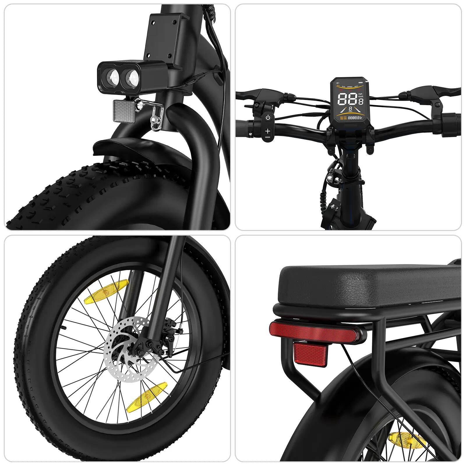 Skladací Elektrický Bicykel 20" 432Wh 60 km Pneumatiky 20×3.0 BK6MG 4/6