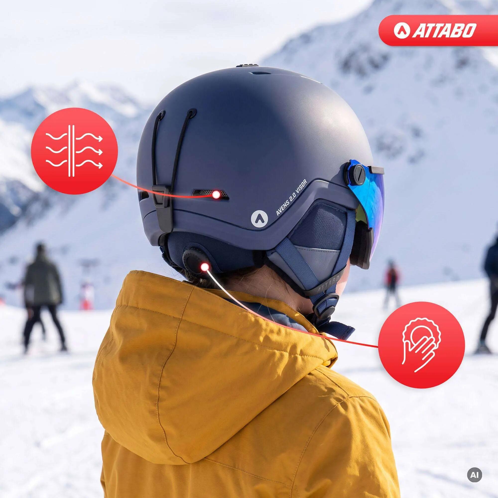 Dětská lyžařská helma se štítem ATTABO Avens 2.0 Jr Visor 6/7