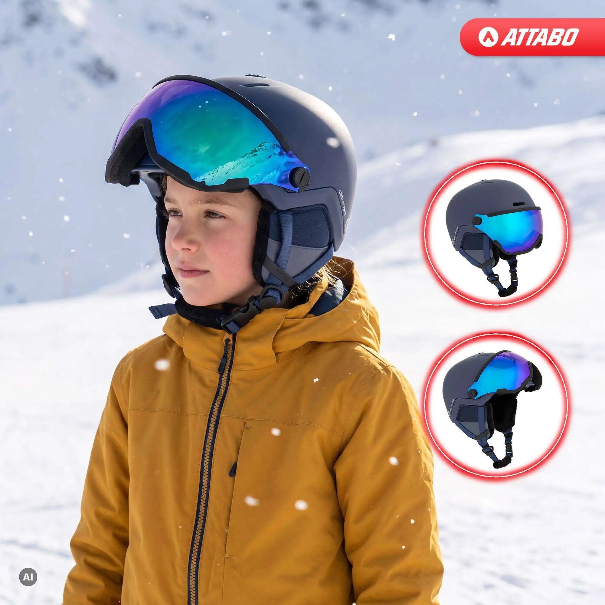 Dětská lyžařská helma se štítem ATTABO Avens 2.0 Jr Visor 4/7