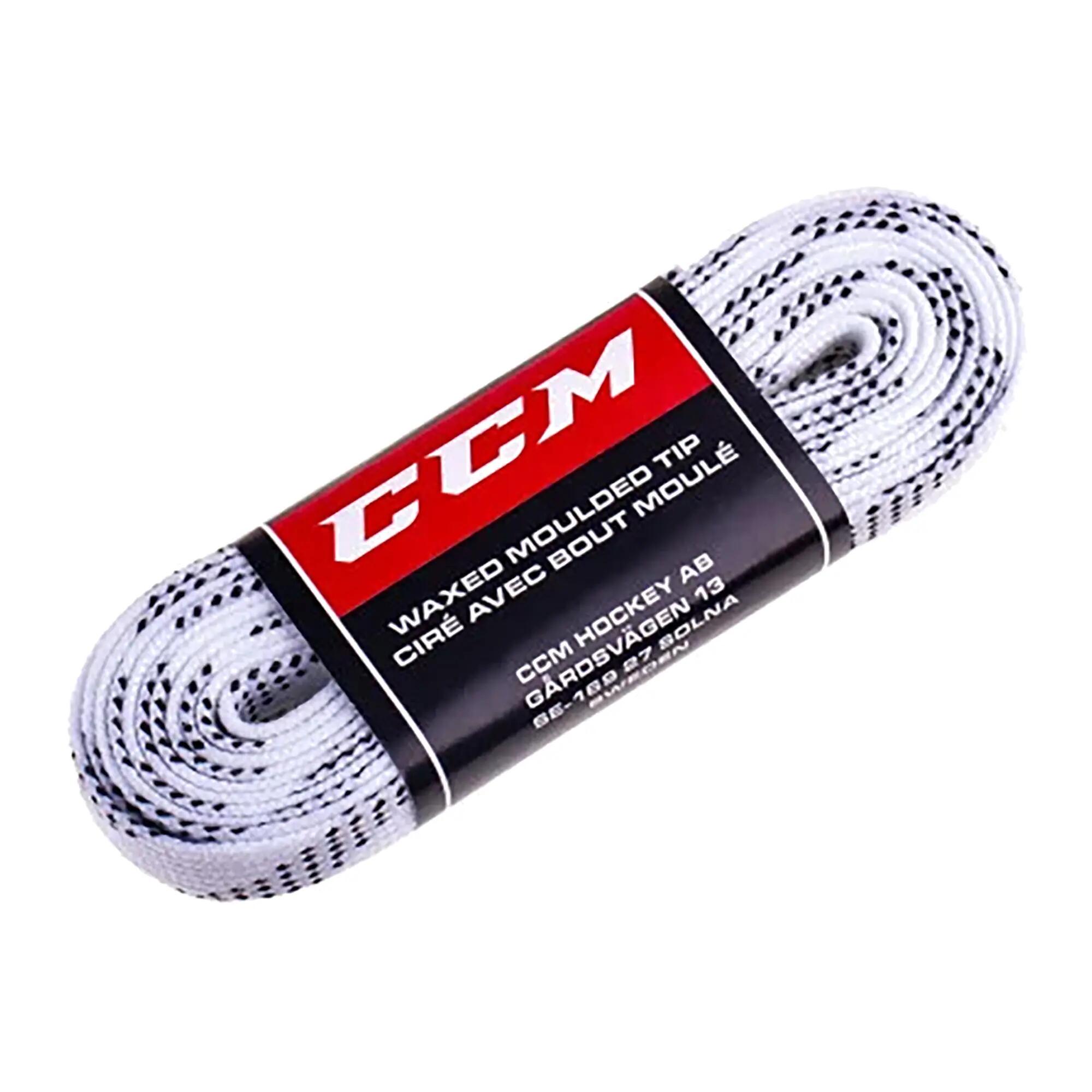 CCM Proline Team Wax cordones de hockey blancos de 96" 2/5