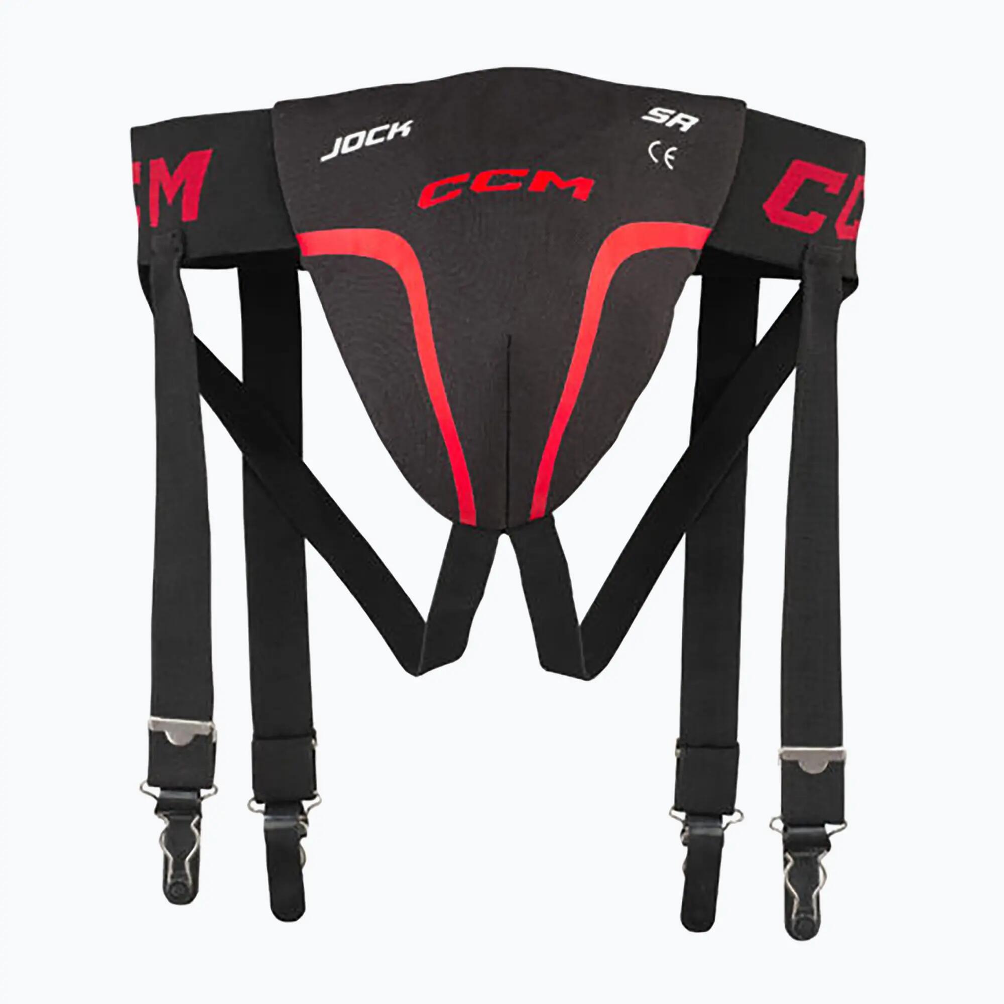 Jock com presilhas para meias - Crianças - Preto - Vermelho 1/4
