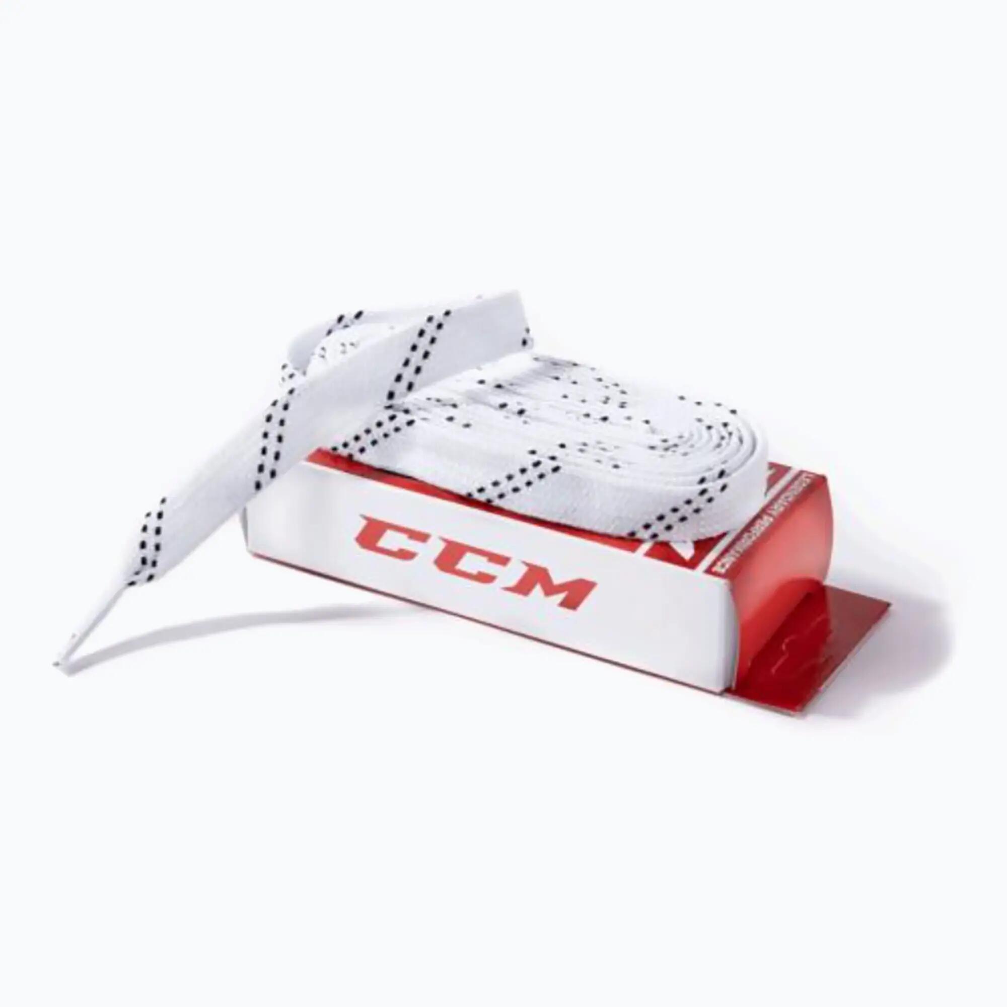 CCM Proline Wide Wh 304 120" White Hockey Laces 1/3