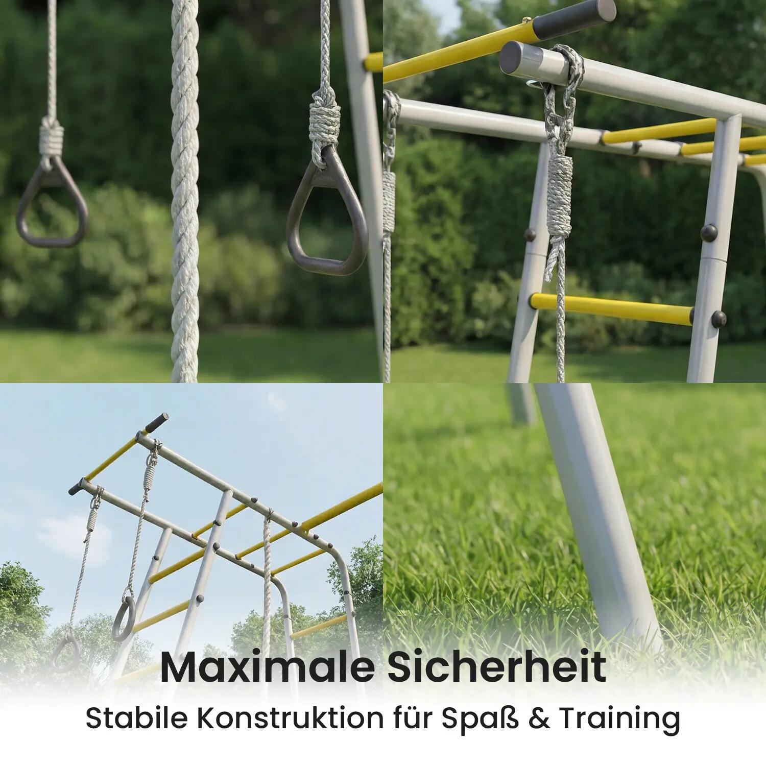 Outdoor-Klettergerüst - erweiterbar - GardenMaxx G3 - grau-gelb 9/9