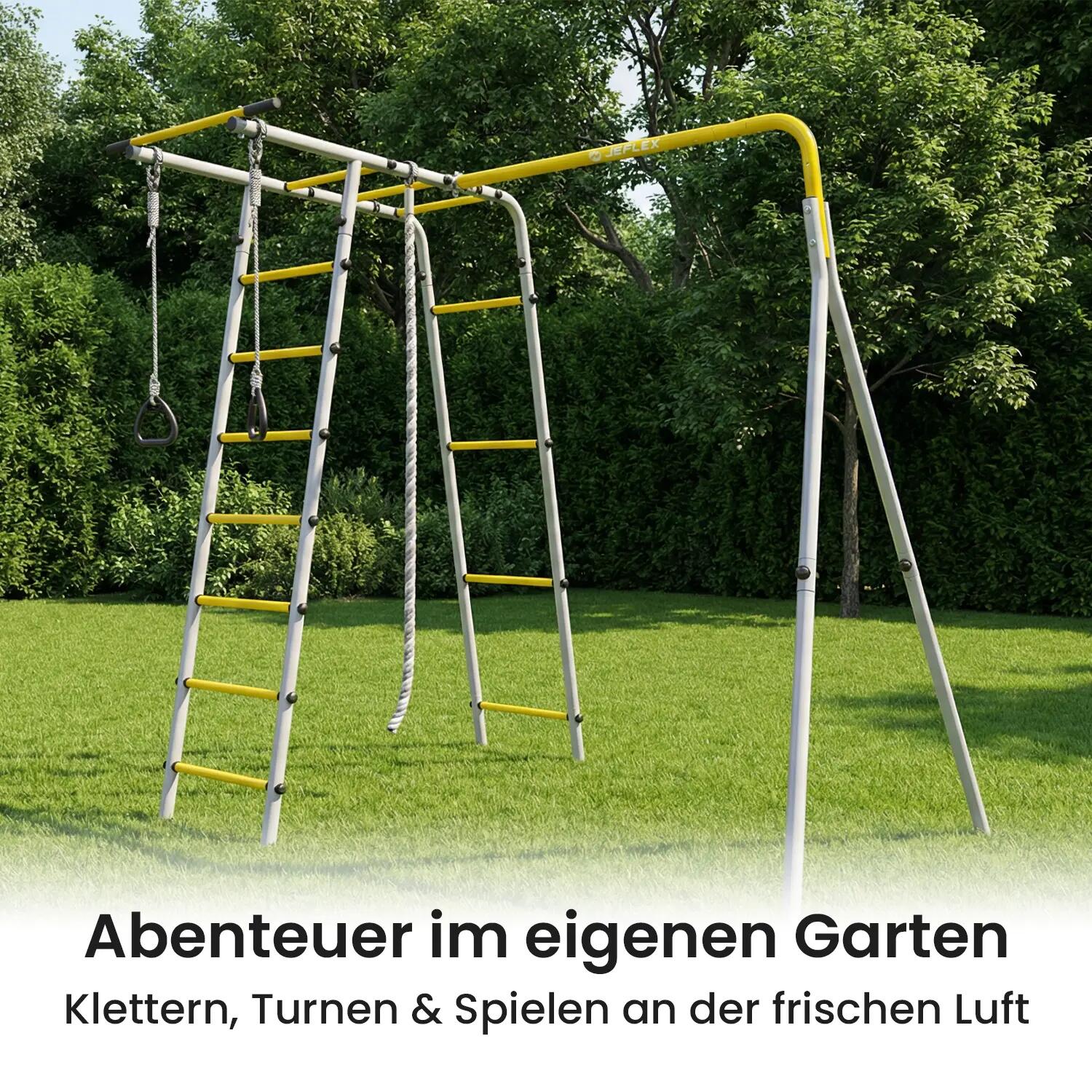 Outdoor-Klettergerüst - erweiterbar - GardenMaxx G3 - grau-gelb 4/9