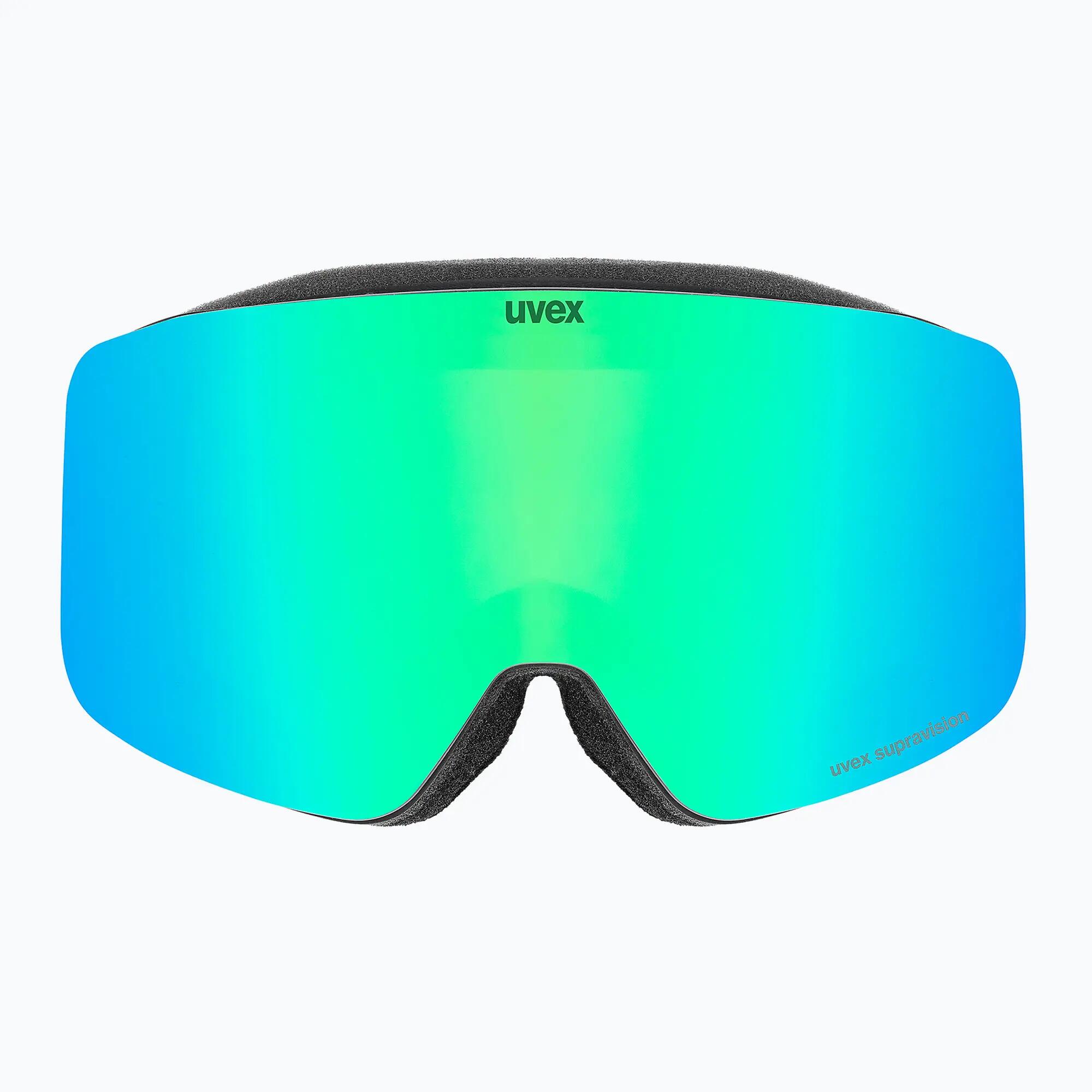 Masque uvex pwdr FM black matt dl/green-clear 2/5