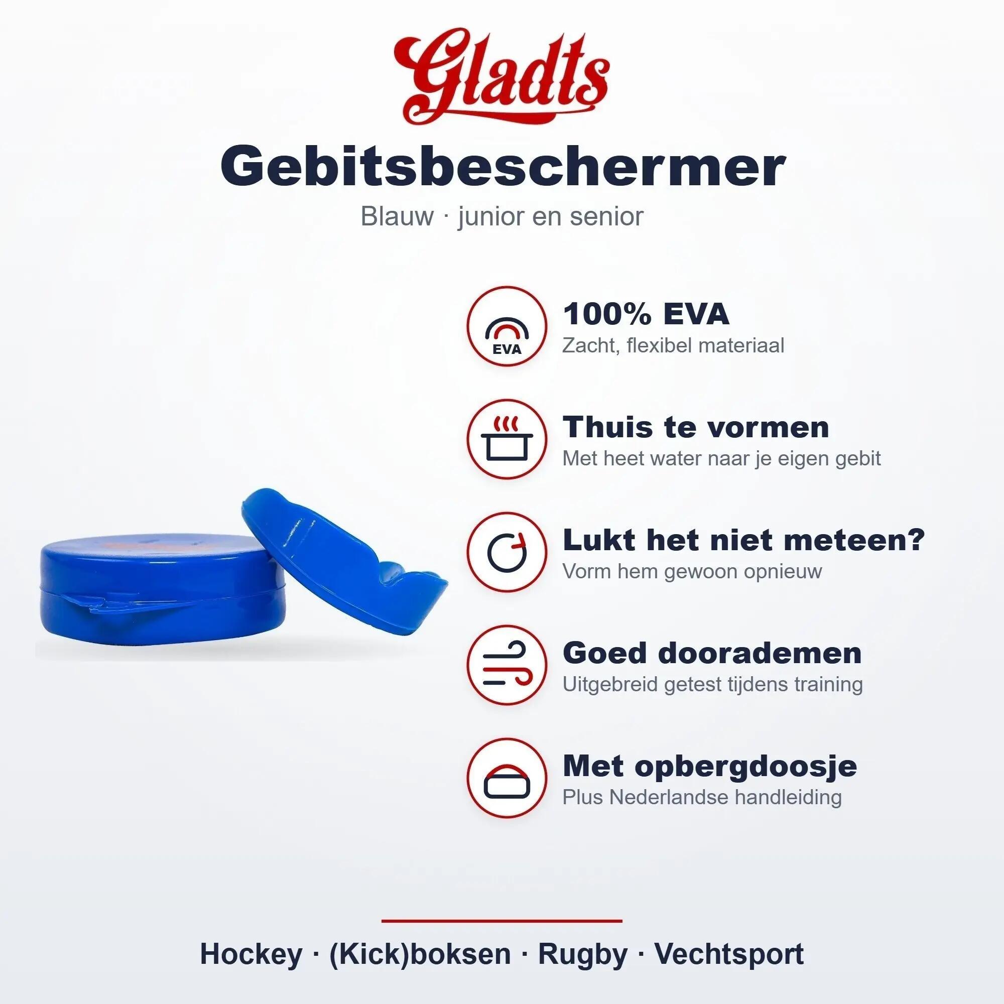 GLADTS Gebitsbeschermer Met Opbergdoosje - Blauw 4/12