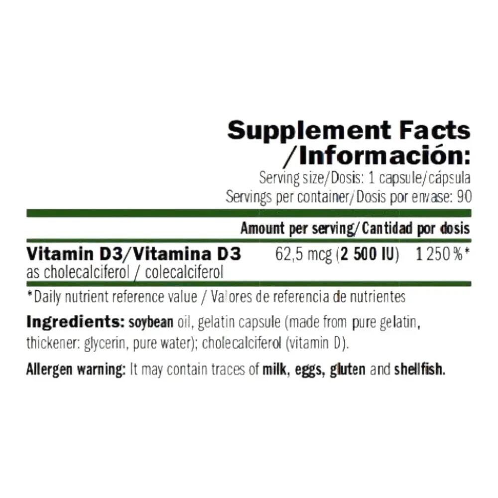 Vitamine d3 2500iu - 90 capsules de Amix Nutrition 2/4