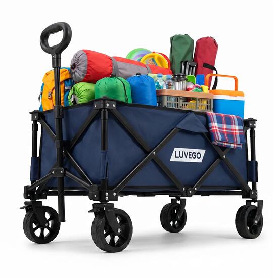 Chariot pliable Pour matériel de camping 120 kg Bleu foncé