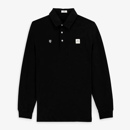 Polo rugby homme manches longues Stade Toulousain 100% coton noir SBPLAY