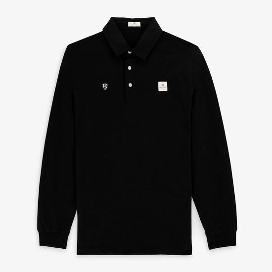 Polo rugby homme manches longues Stade Toulousain 100% coton noir SBPLAY