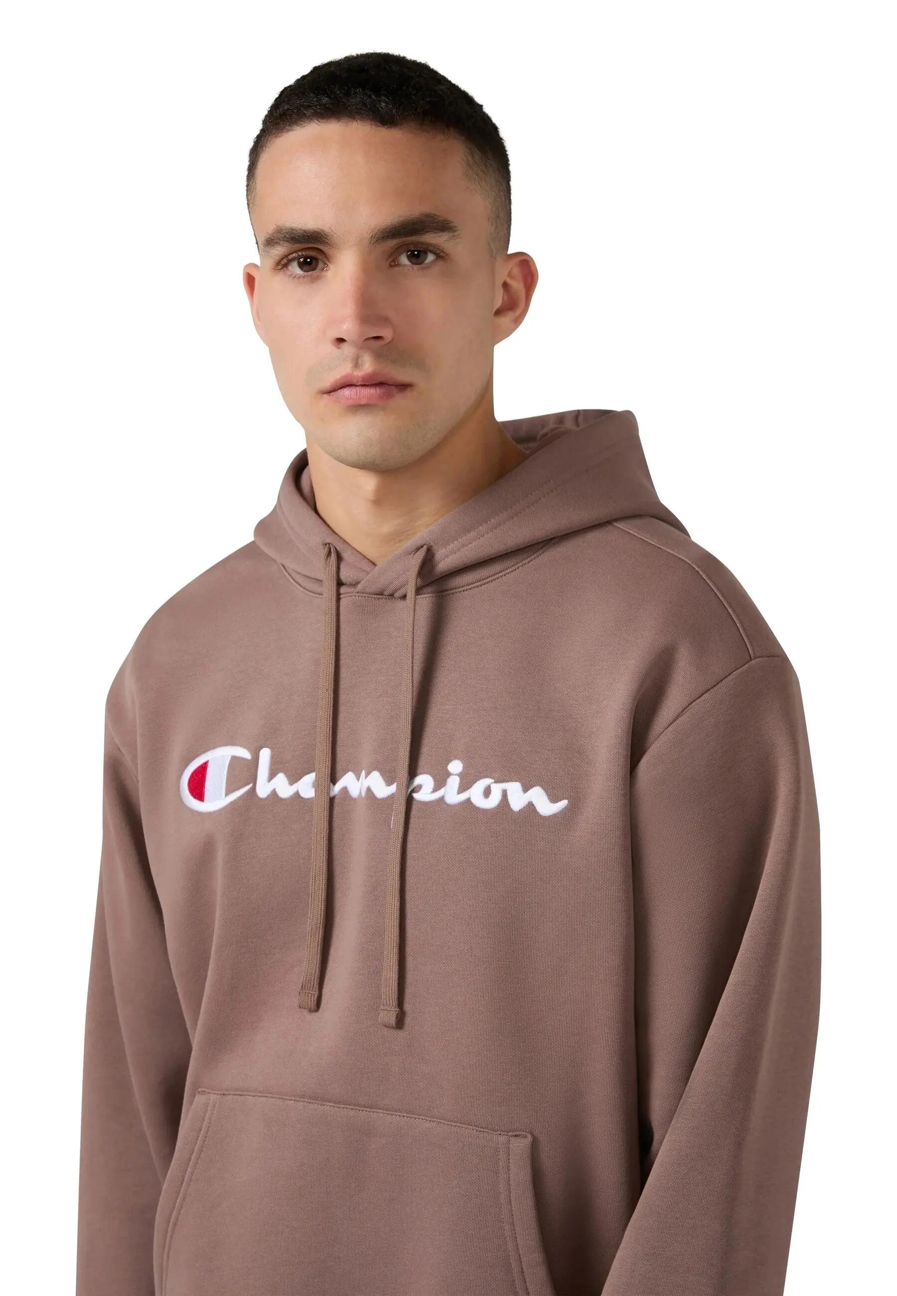 Felpa con cappuccio a logo ricamato marrone Champion - Taglia XS 4/5