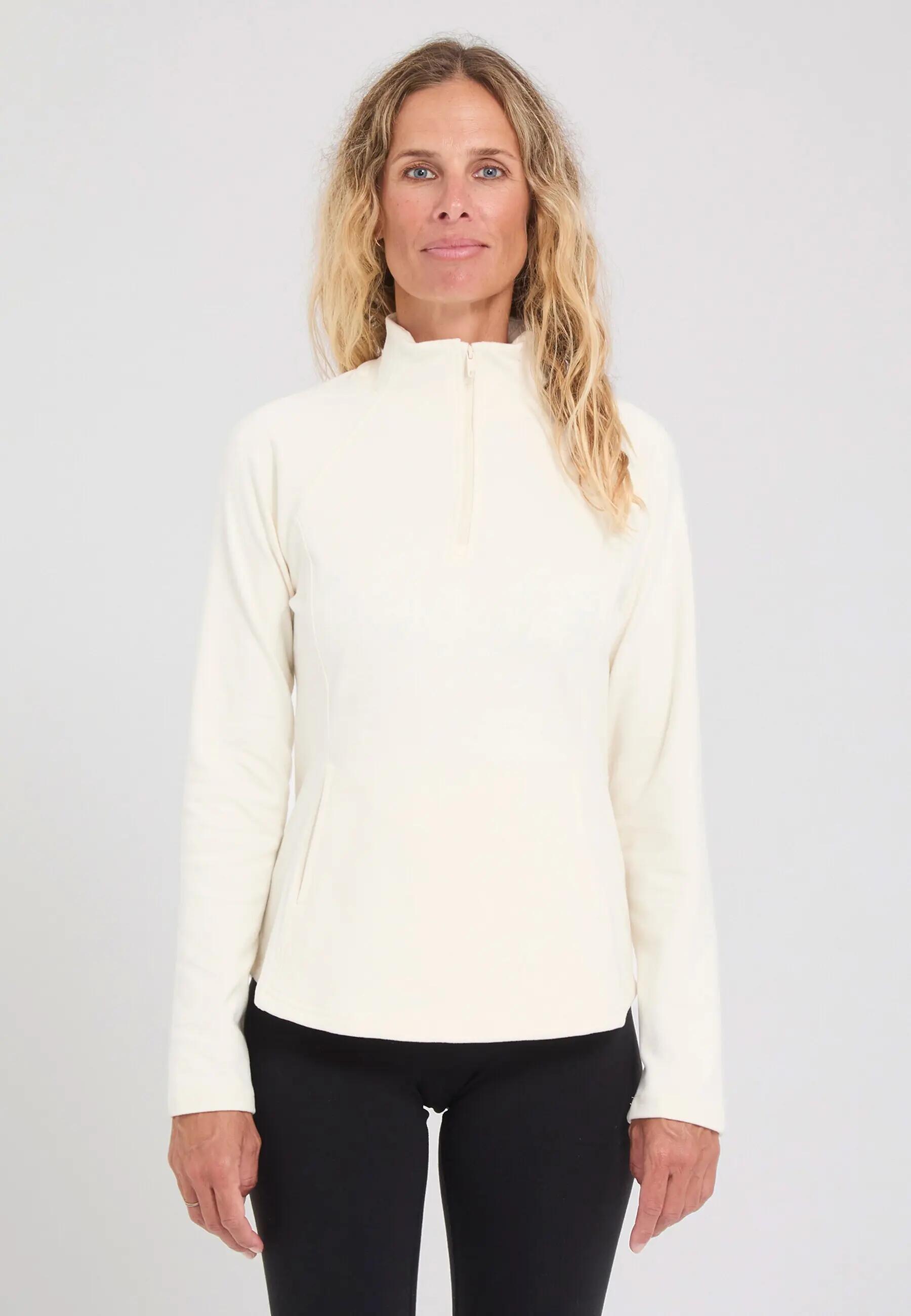Reißverschluss-Pullover Ski Damen - CORDED PEACHED INTERLOCK 1/4 Z 1/4