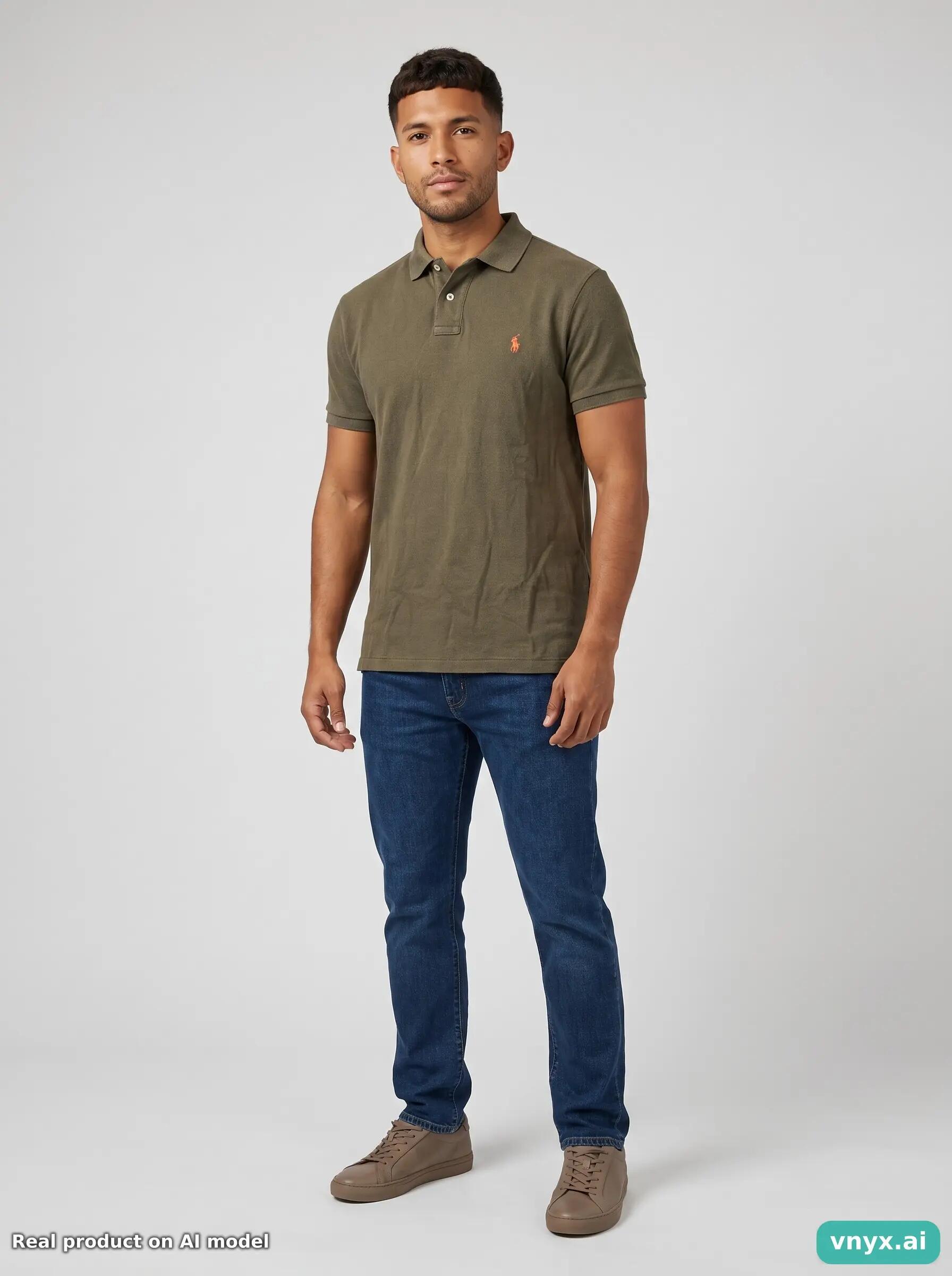 Second Life - Vintage Polo By Ralph Lauren Olive Polo Shirt Men M 3/5