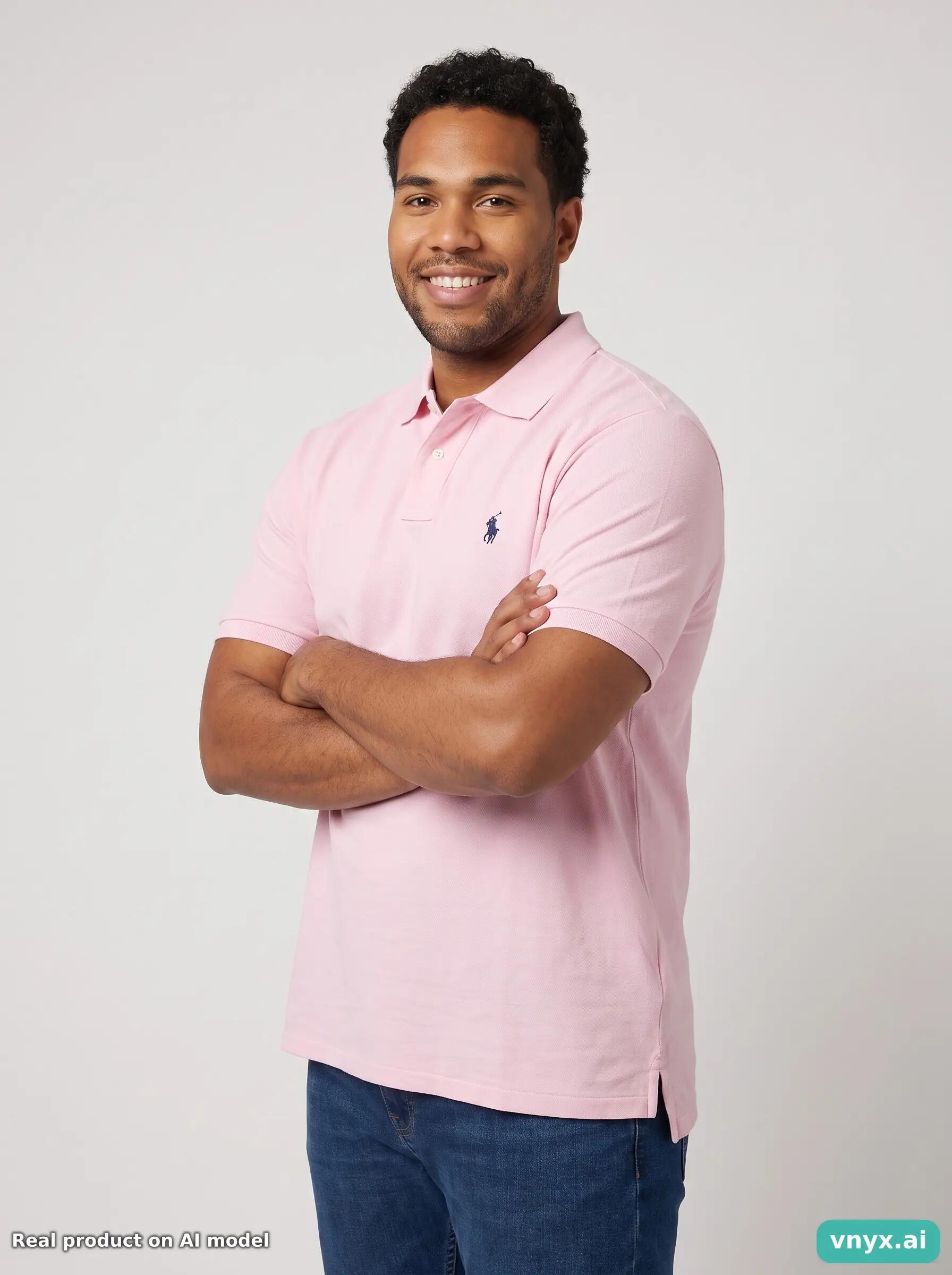 Second Life - Vintage Polo By Ralph Lauren Pink Polo Shirt Men L 5/5