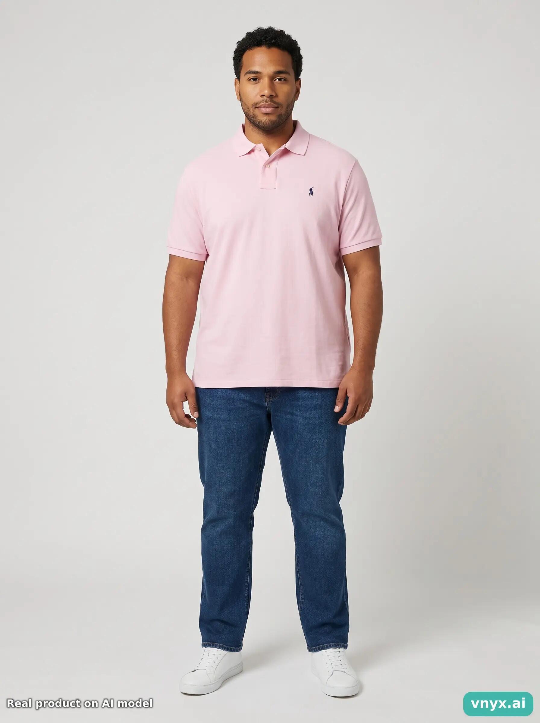 Second Life - Vintage Polo By Ralph Lauren Pink Polo Shirt Men L 3/5