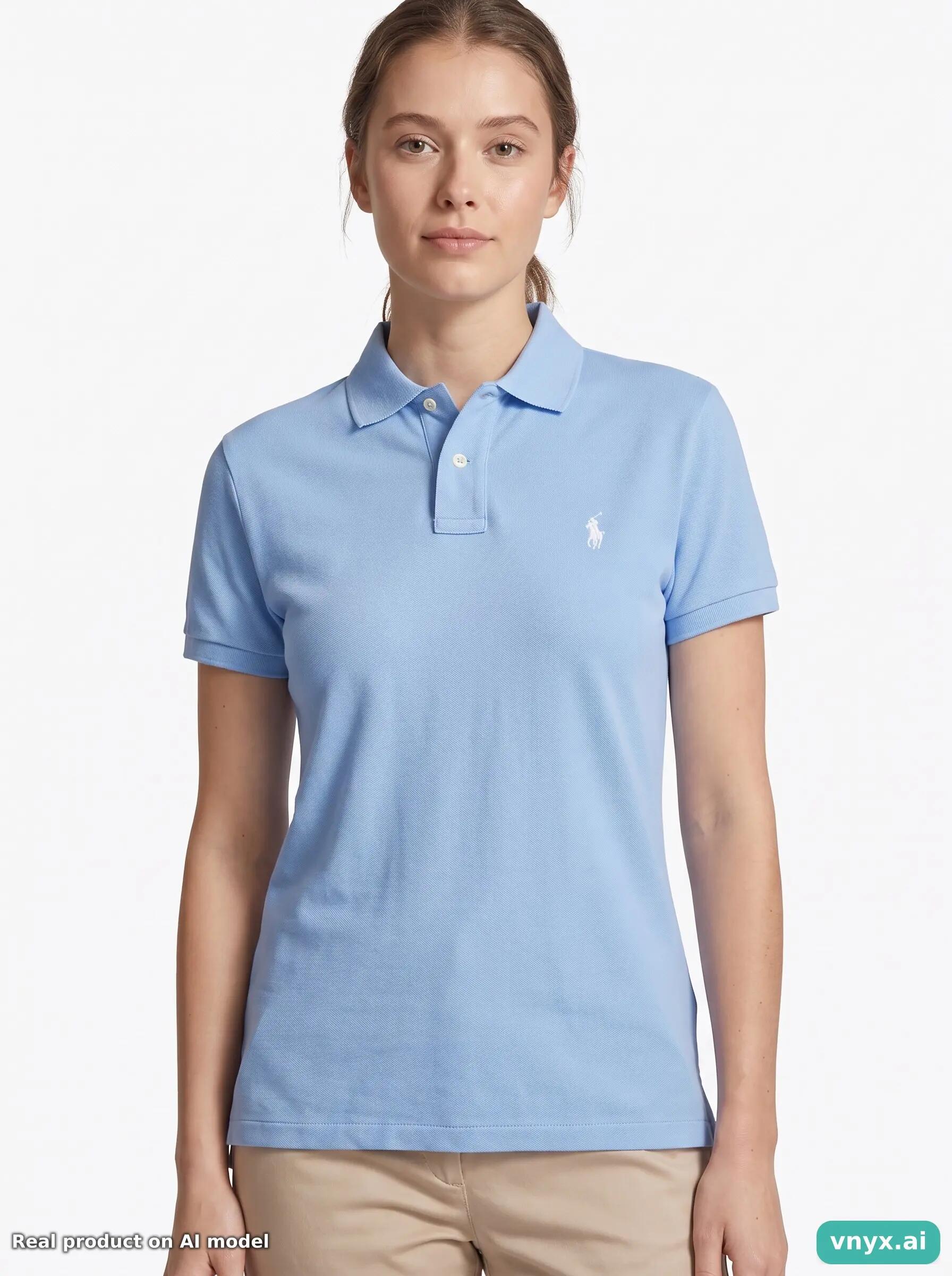 Second Life - Vintage Polo Ralph Lauren Sky Blue Polo Shirt Women M 5/5