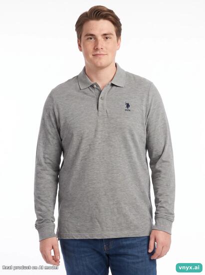 Second Life - Vintage U.S. POLO ASSN. Grey Polo Shirt Men L