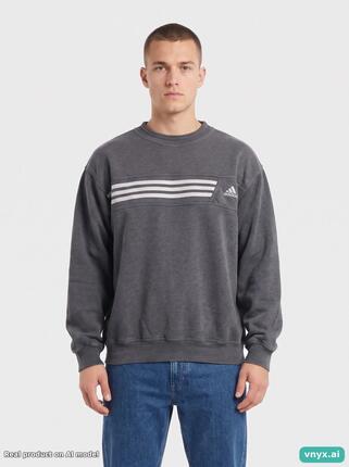 Second Life - Vintage Adidas Dark Grey Sweatshirt Men L