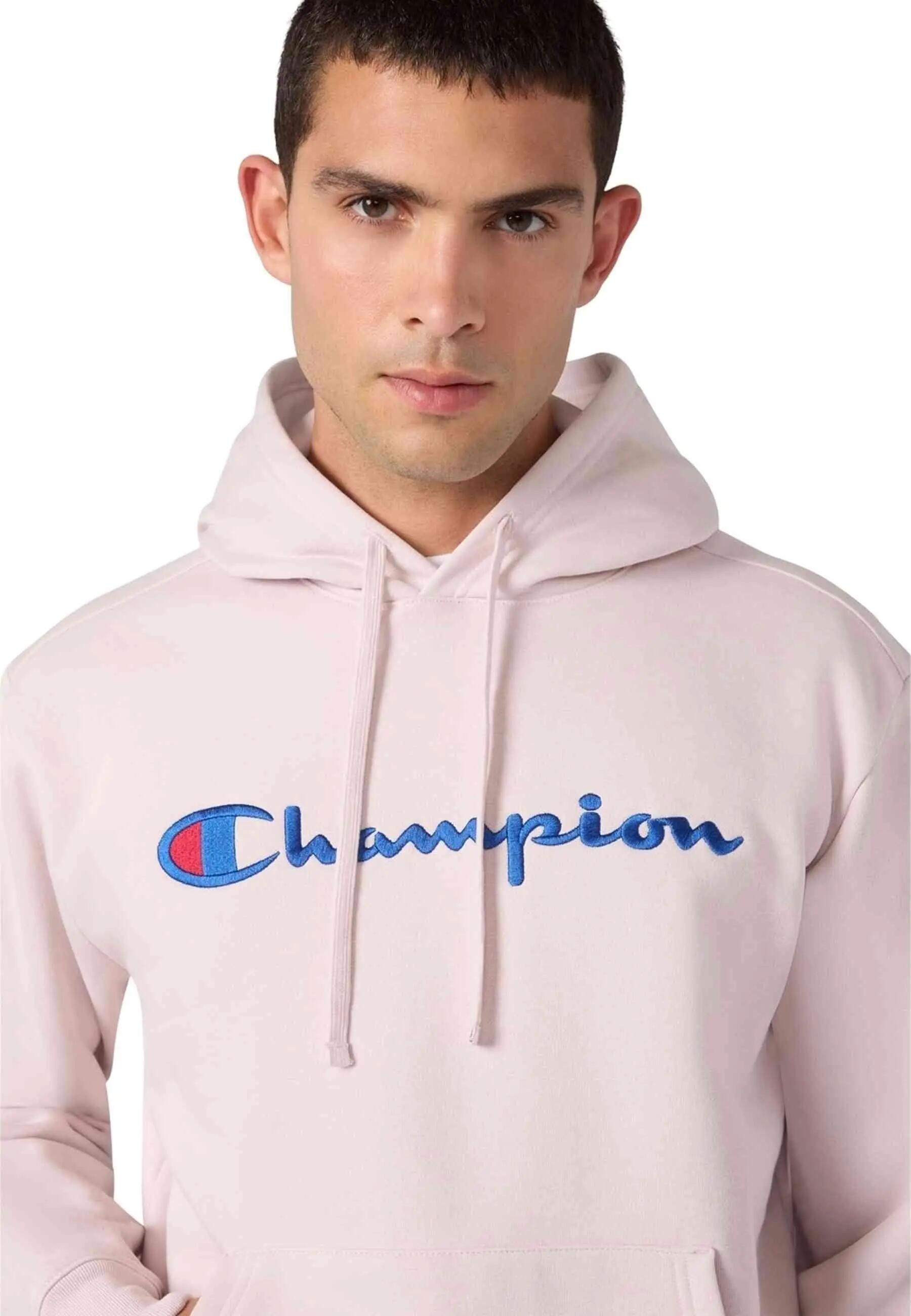 CHAMPION-hoodie met roze geborduurd logo, herenmaat L 4/6