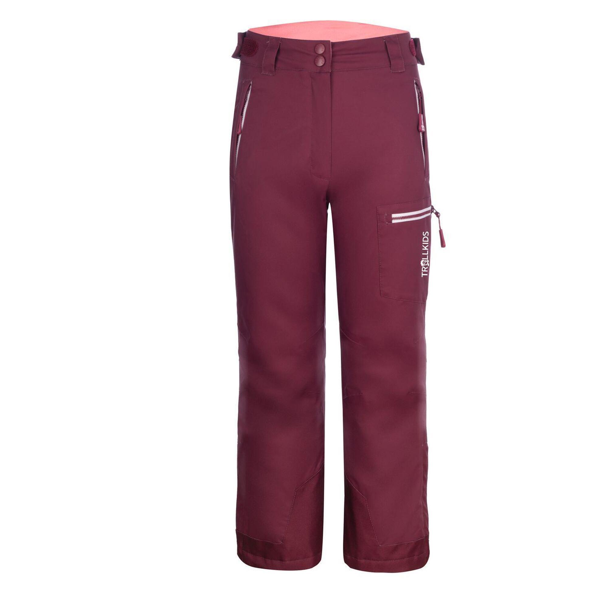 Pantaloni da sci Hallingdal per bambini rosso/rosa antico