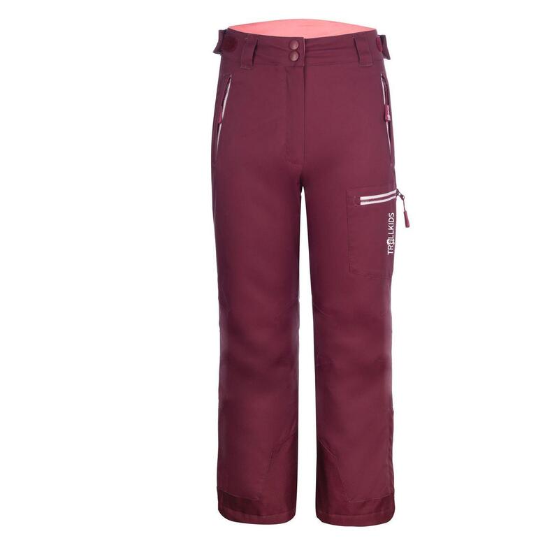 Pantalon de ski enfant Hallingdal rouge/rose antique