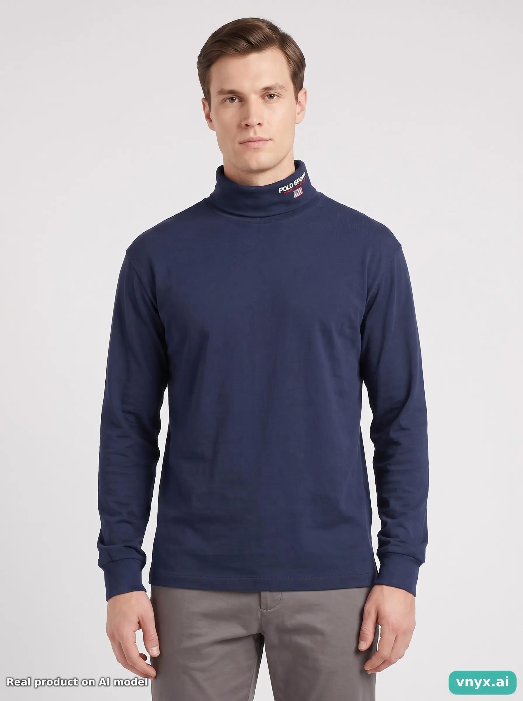 Second Life - Vintage Polo Sport Ralph Lauren Navy Long Sleeve Men M 5/5