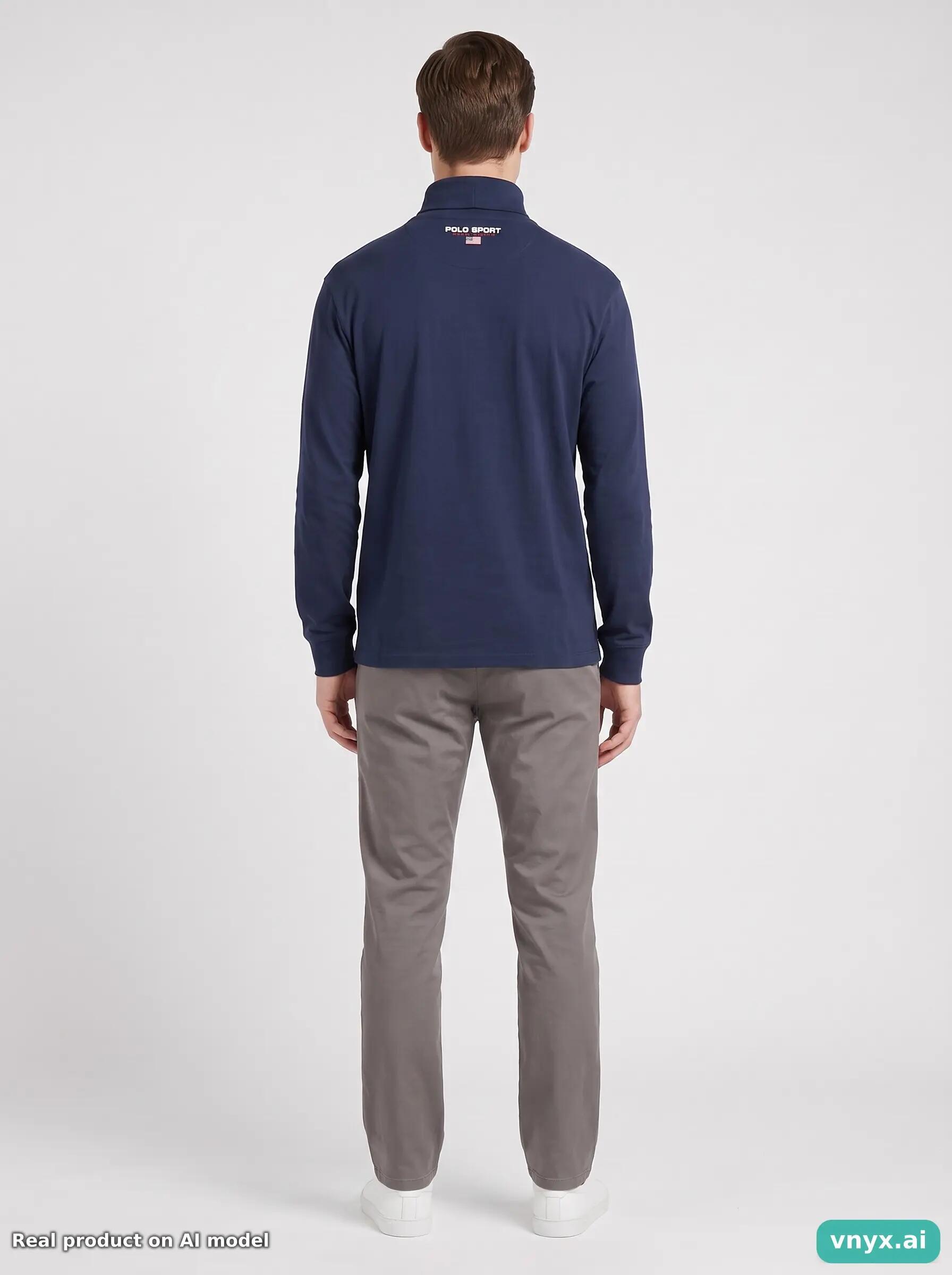 Second Life - Vintage Polo Sport Ralph Lauren Navy Long Sleeve Men M 4/5