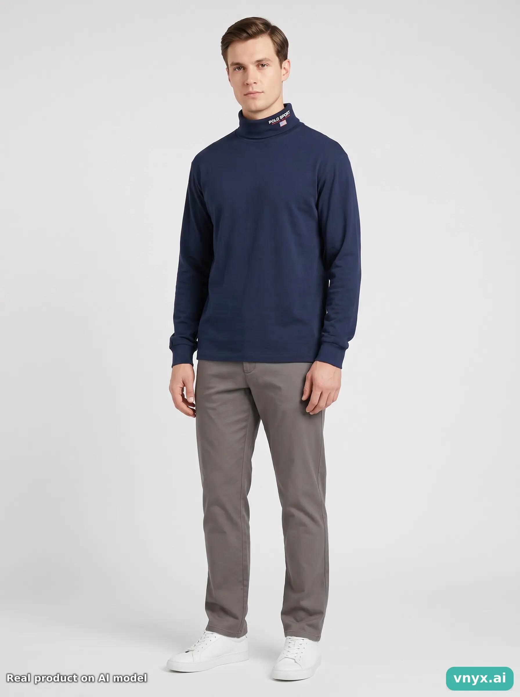Second Life - Vintage Polo Sport Ralph Lauren Navy Long Sleeve Men M 3/5