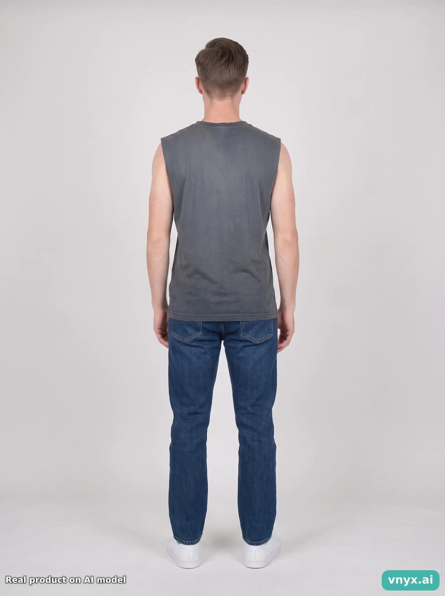 Second Life - Vintage Adidas Deep Grey Tank Men M 4/5