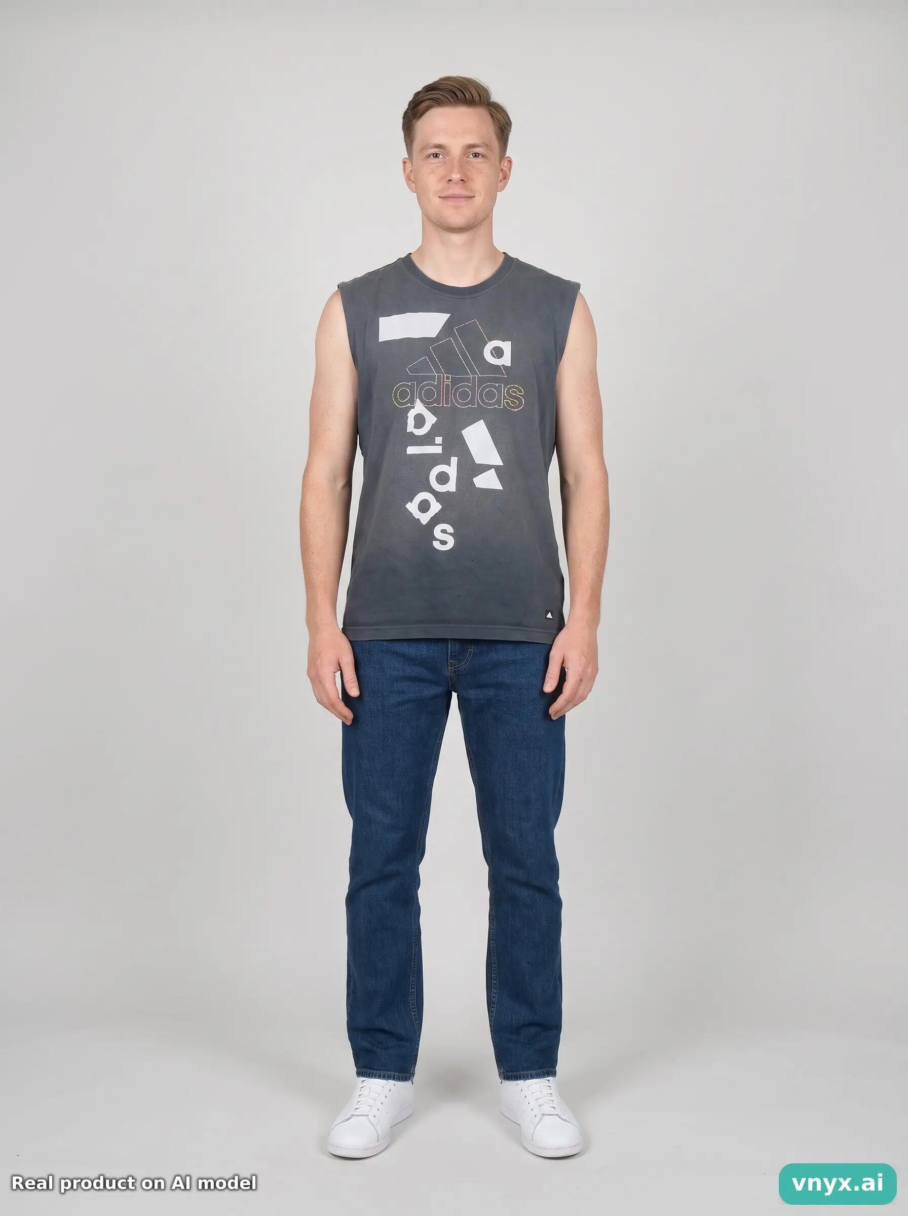 Second Life - Vintage Adidas Deep Grey Tank Men M 3/5