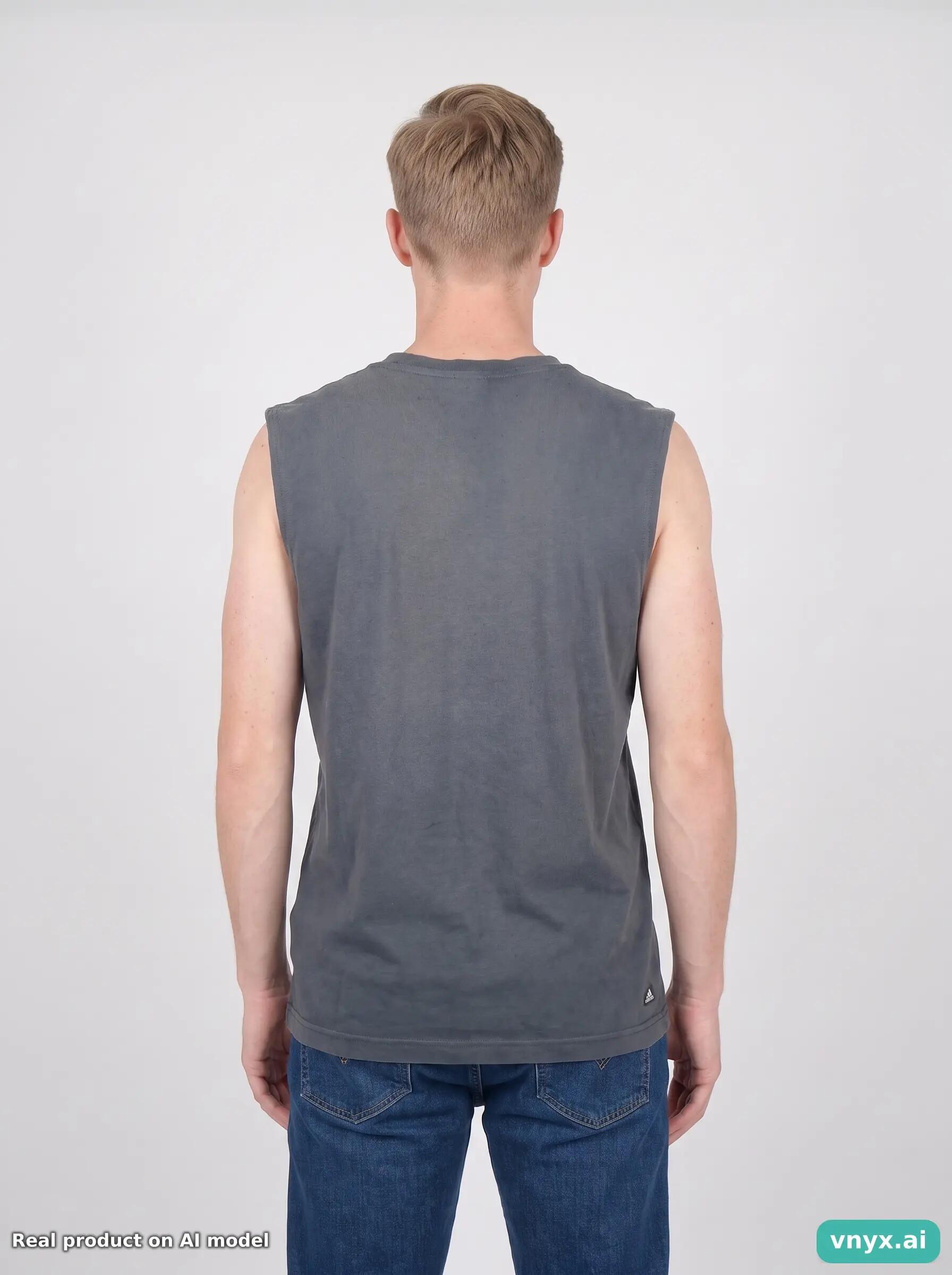 Second Life - Vintage Adidas Deep Grey Tank Men M 2/5