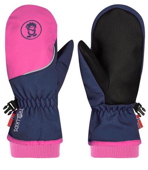 Kinder Fausthandschuh Trolltunga Marineblau/Magenta Größe 4; 6-7 Jahre