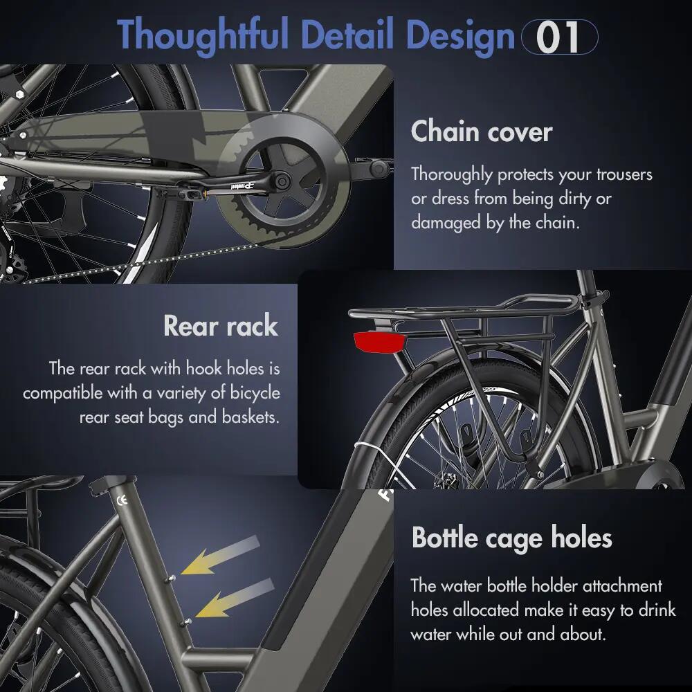 FAFREES F26 Pro Mestský elektrický bicykel s nízkym rámom 26'' 250W 36V 15Ah 13/15