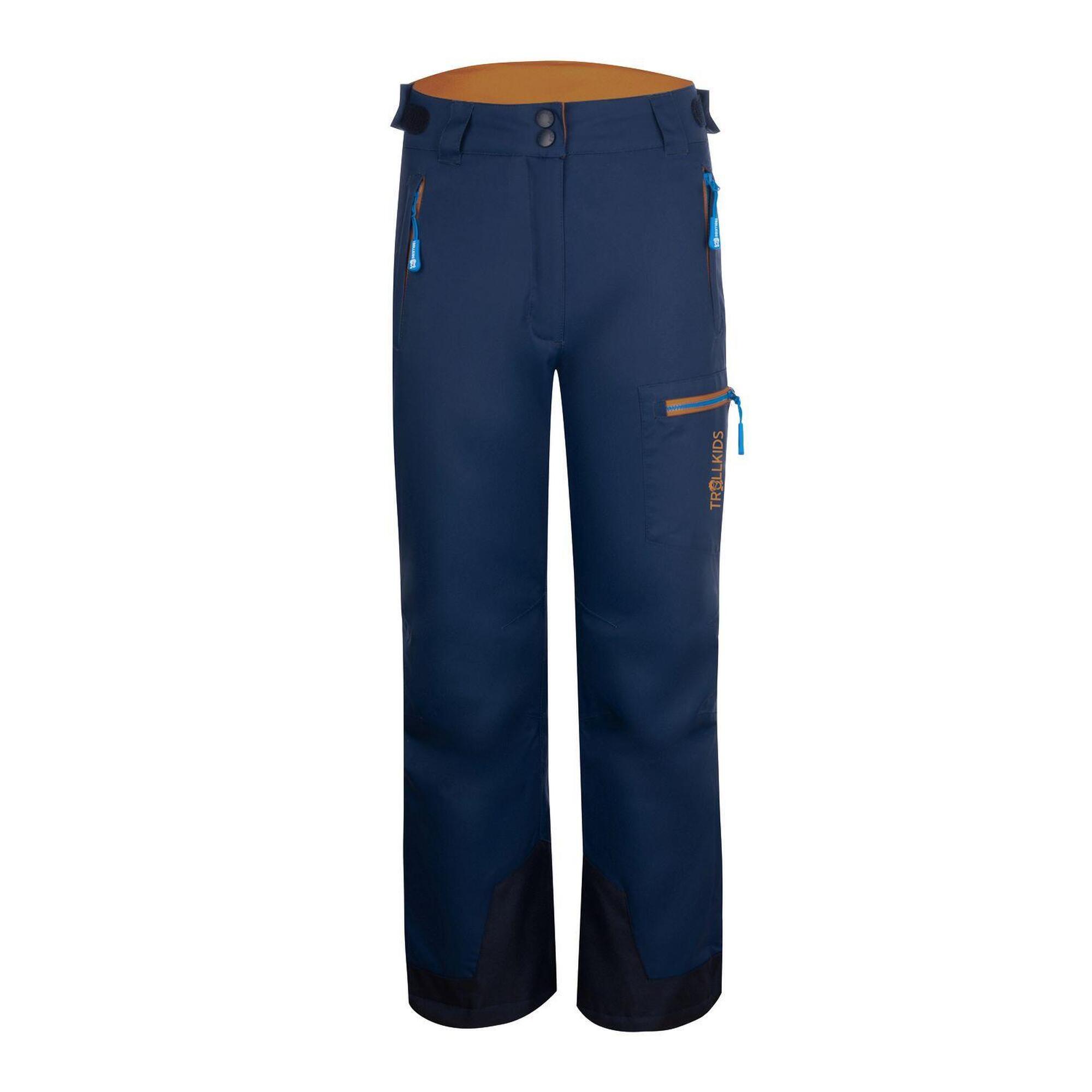 Pantaloni da sci Hallingdal impermeabili e traspiranti per bambini blu navy/bronzo