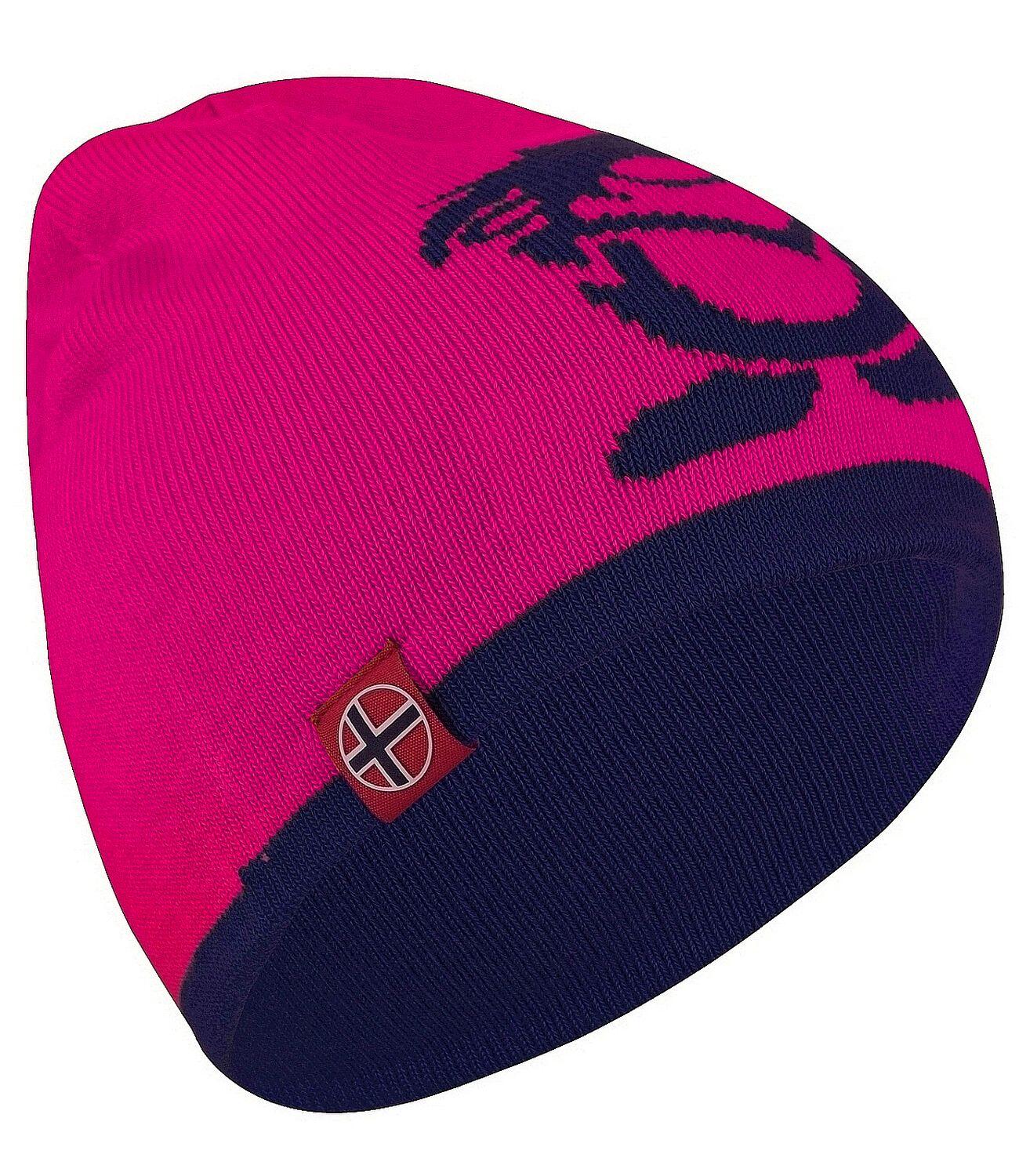 TROLLKIDS Kinder Wollmütze Troll Marineblau / Magenta