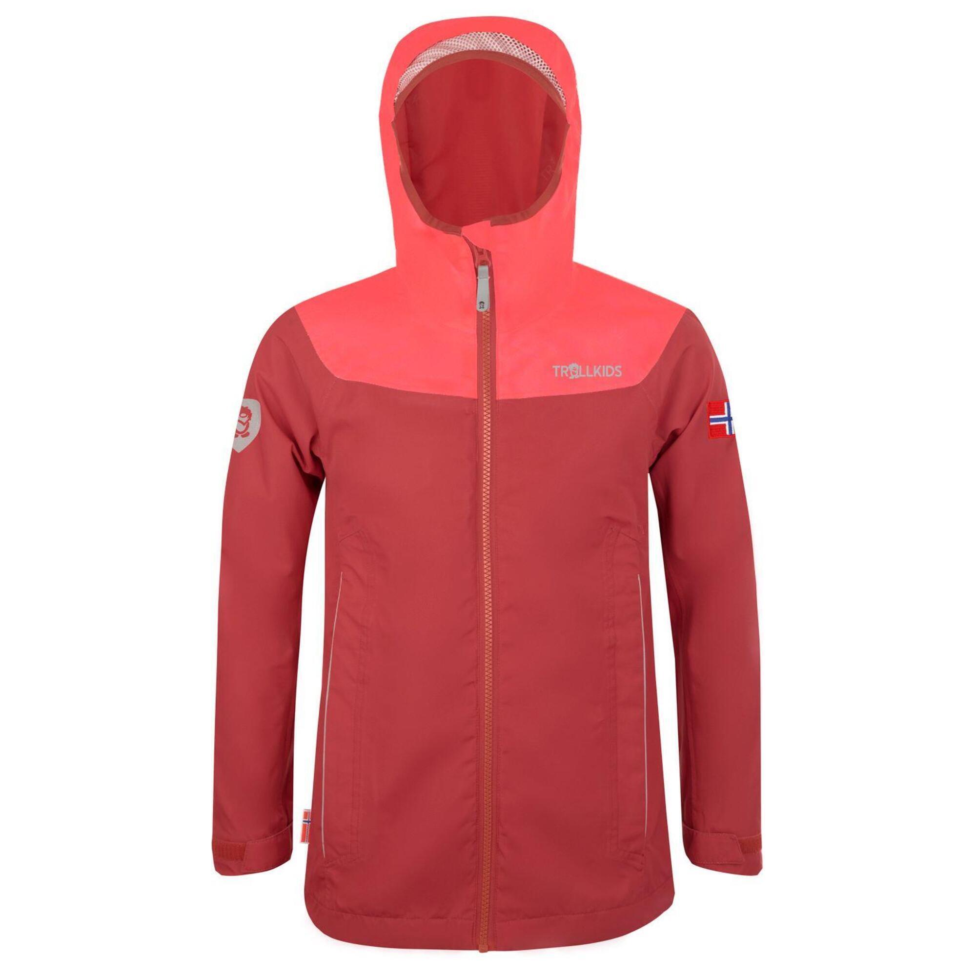 TROLLKIDS Kinder Regenjacke Bergen Wasserdicht Rot