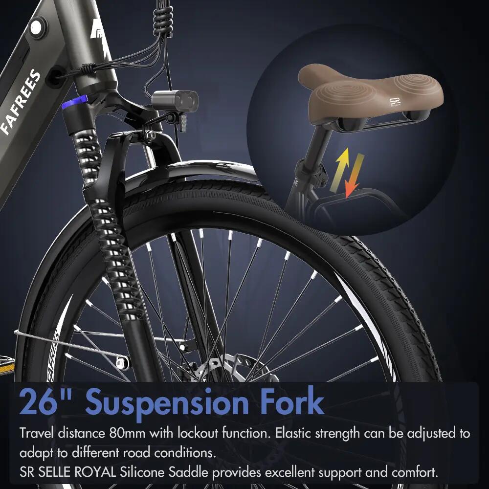 FAFREES F26 Pro Bici elettrica da città a scavalco basso 26'' 250W 36V 15Ah 12/15