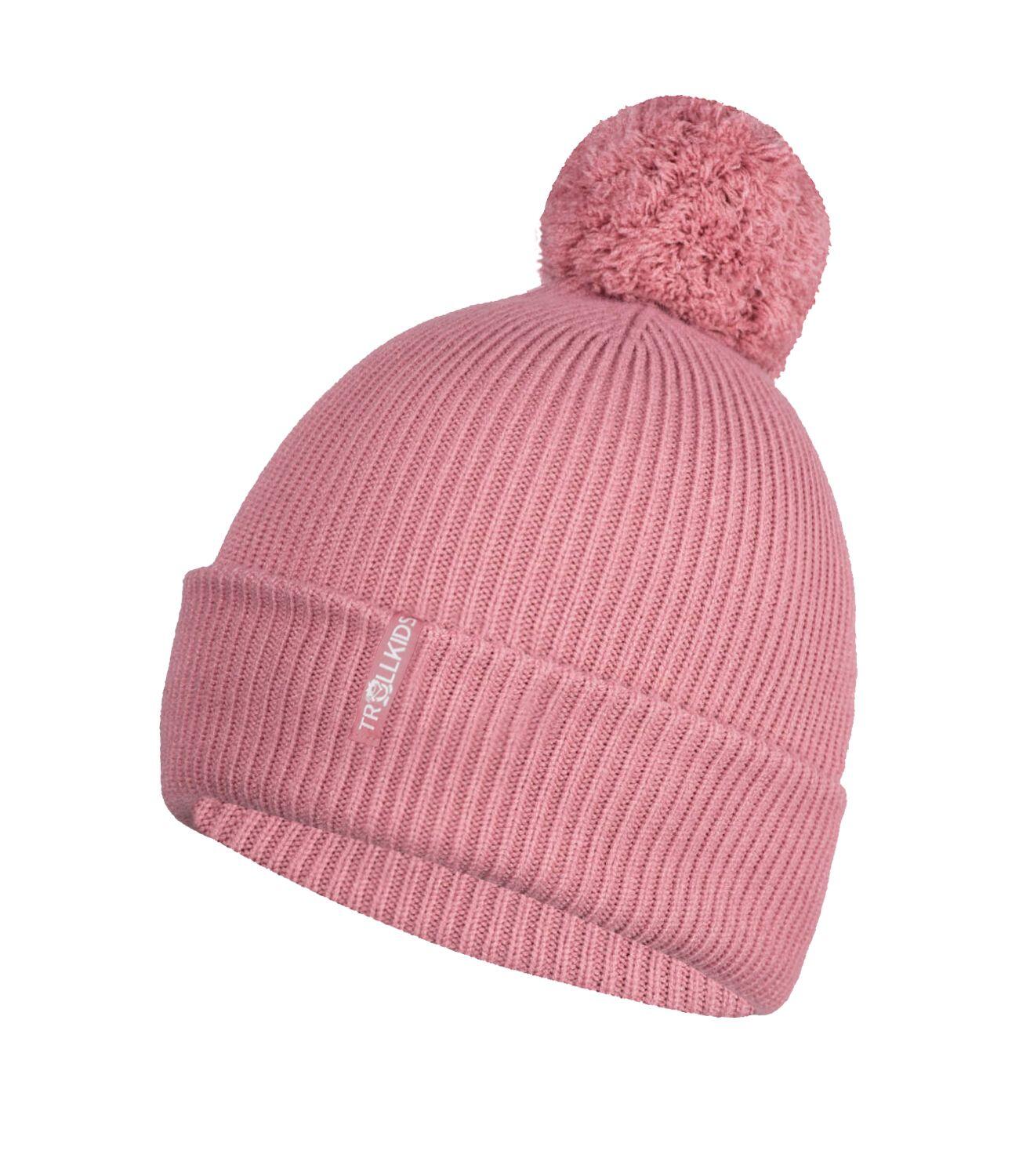 TROLLKIDS Mädchen Bommelmütze Holmenkollen Antik-Rosa