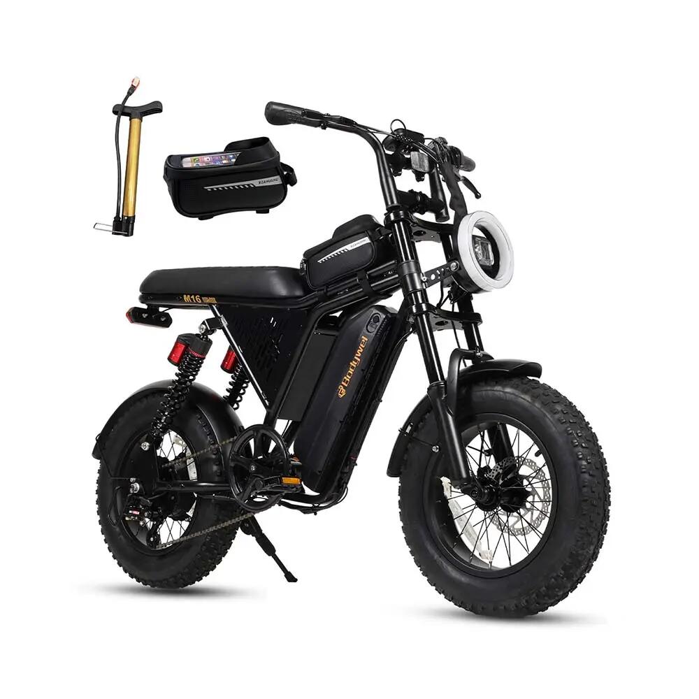 Mestský e-bicykel pre dospelých BODYWEL M16 PRO LED displej 16×4,0" pláště 5/15