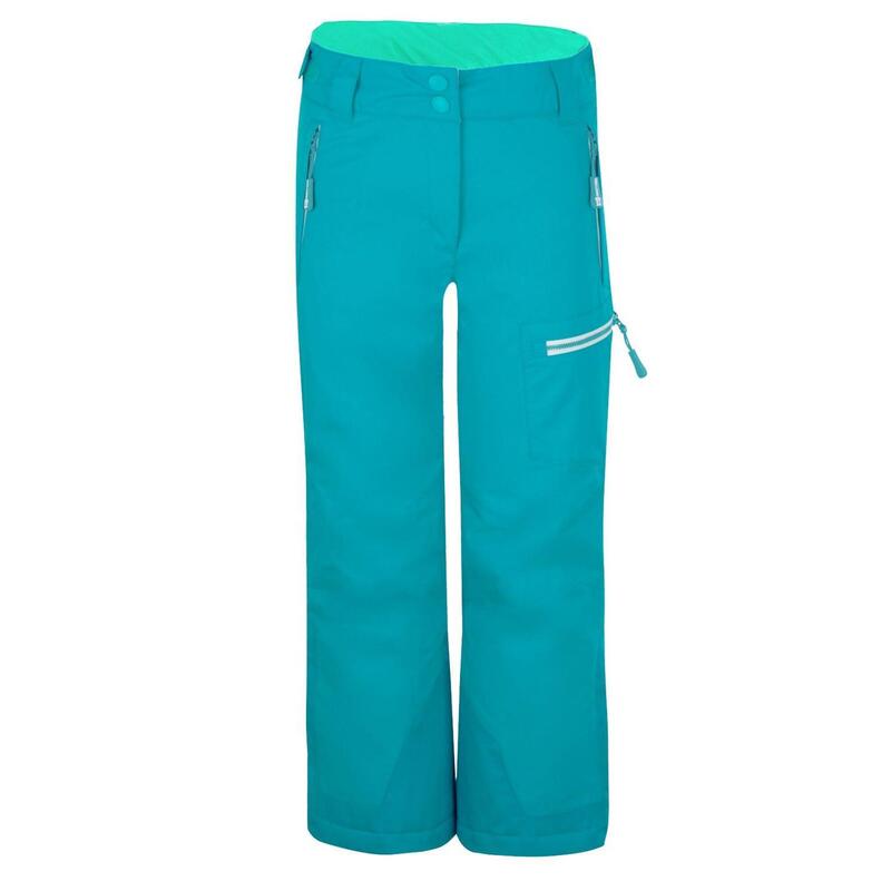 Pantalon de ski enfant Hallingdal Imperméable bleu pétrole/menthe foncée