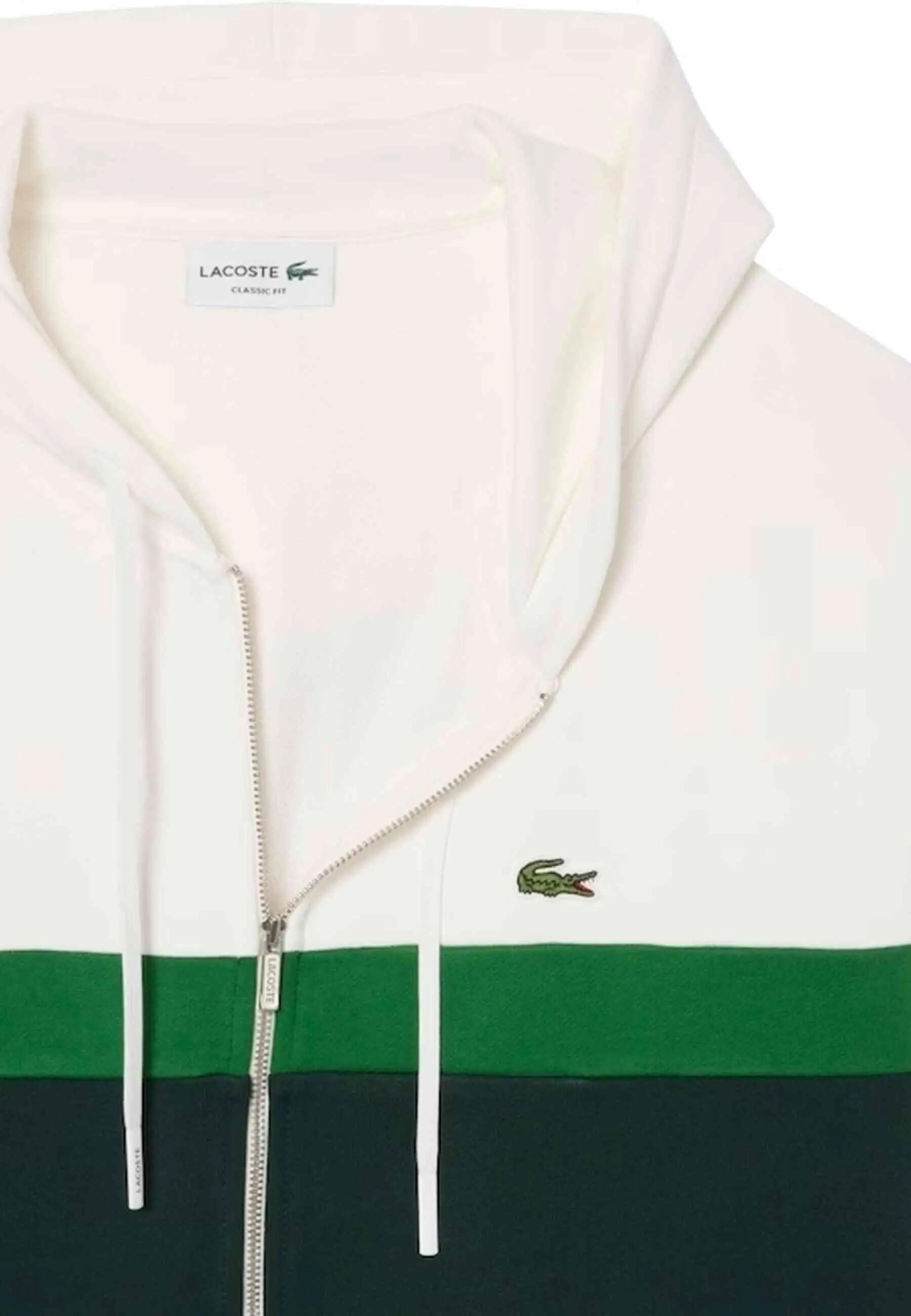 Veste zippée unisexe Lacoste blanche à effet colorblock - Taille S 5/8