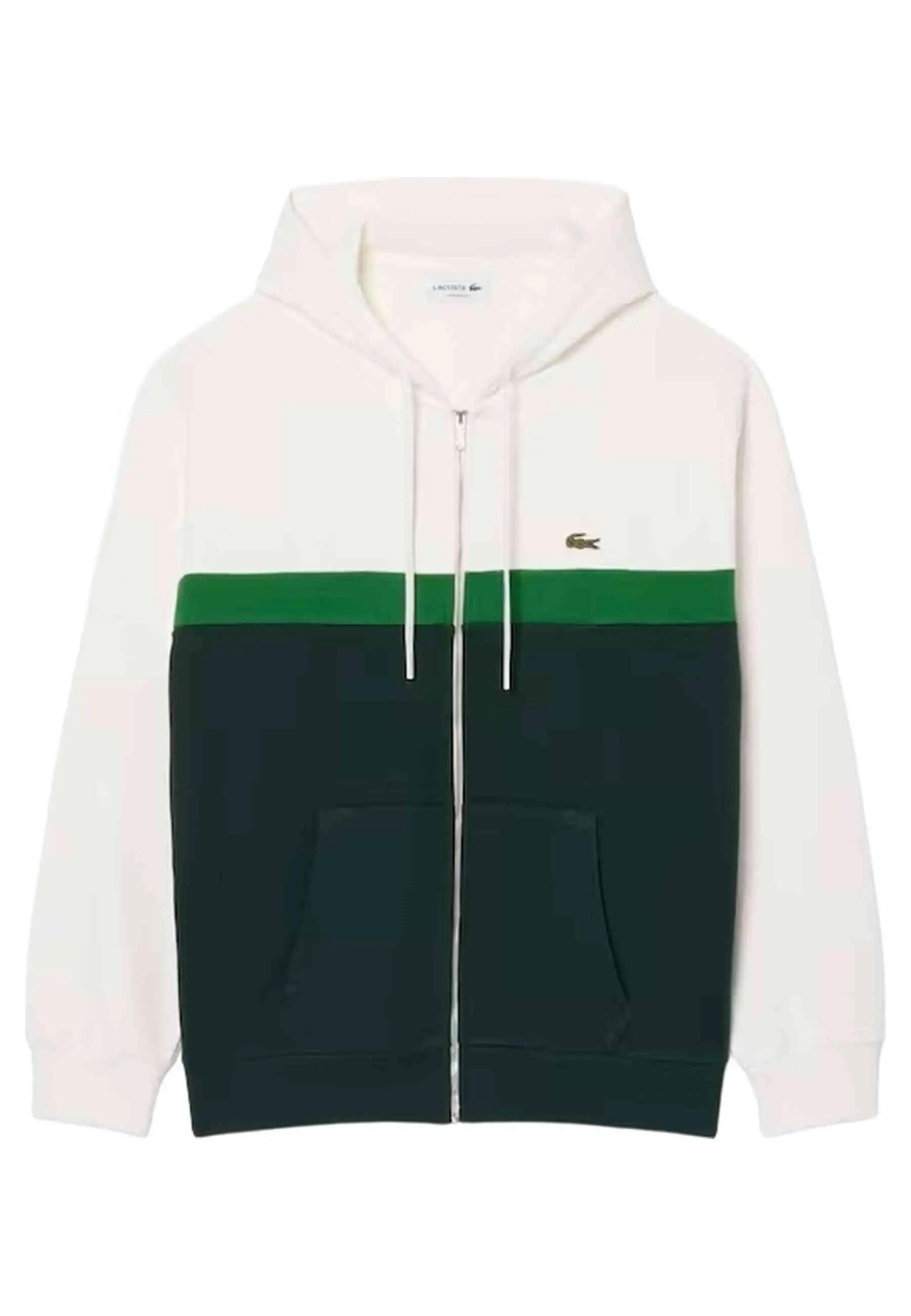 Veste zippée unisexe Lacoste blanche à effet colorblock - Taille S 3/8