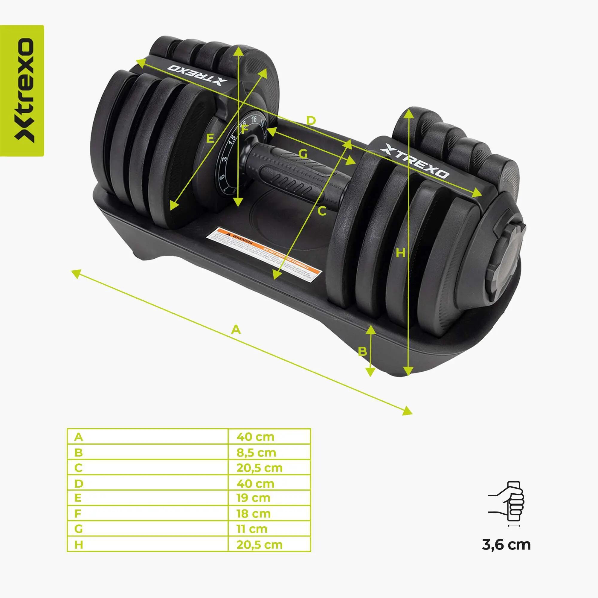 Mancuerna ajustable XTREXO TXO-B4W004 3/8