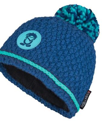 Kinder Bommelmütze Hemsedal Blaugrün/Wasserblau