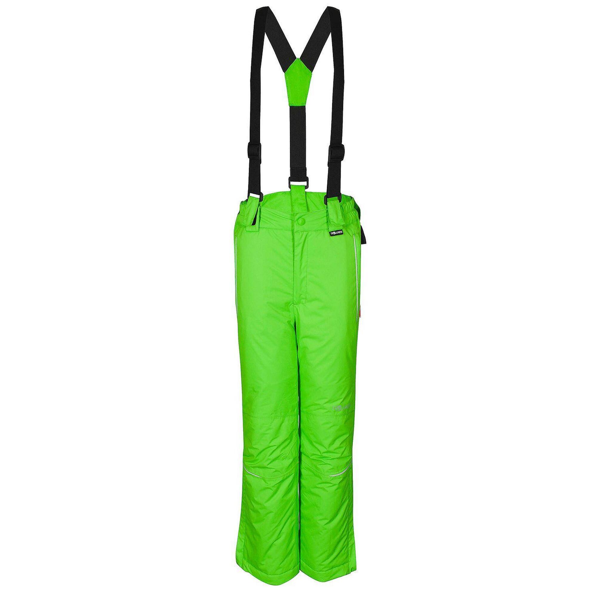 Pantaloni da sci slim Holmenkollen impermeabili per bambini verde chiaro