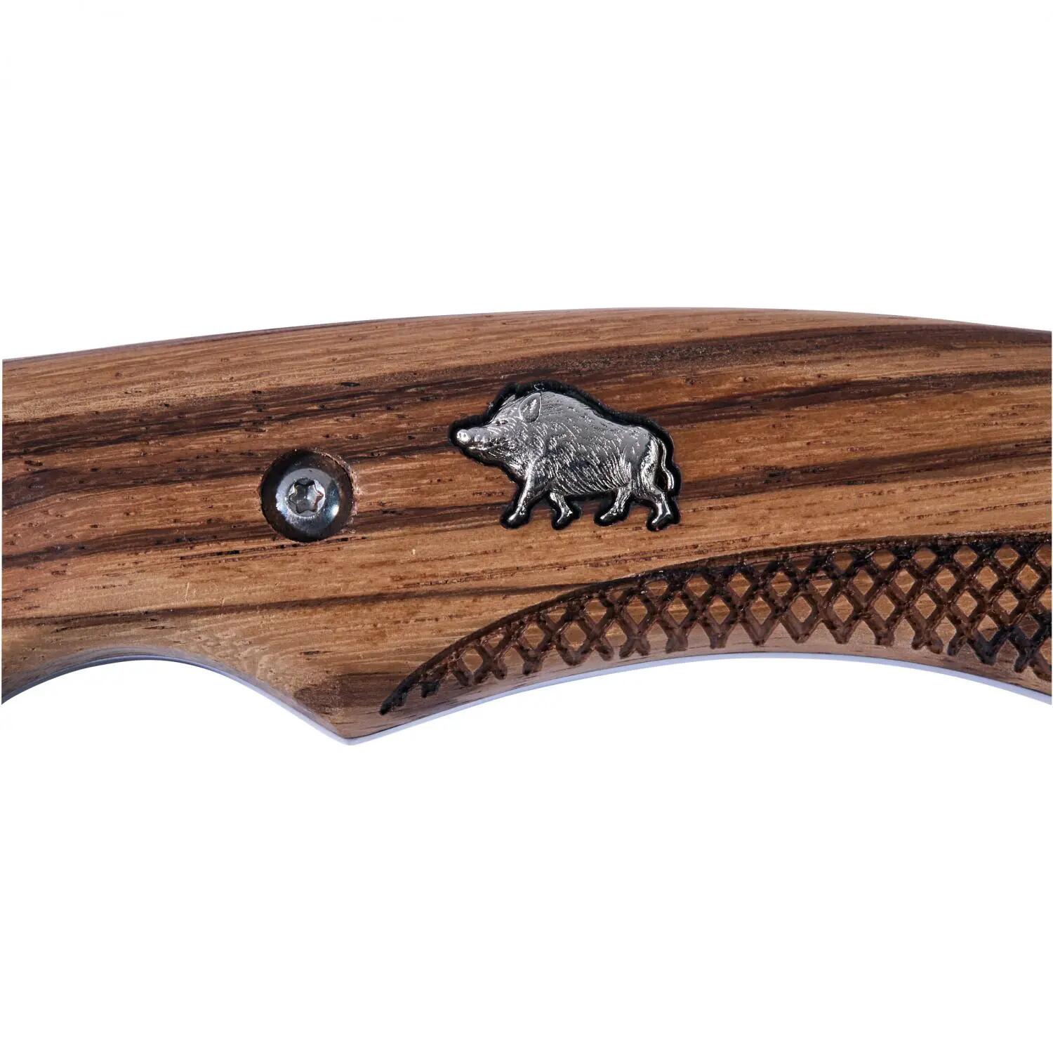 Jagdmesser - Wildschweinmotiv - inklusive Lederscheide 4/5
